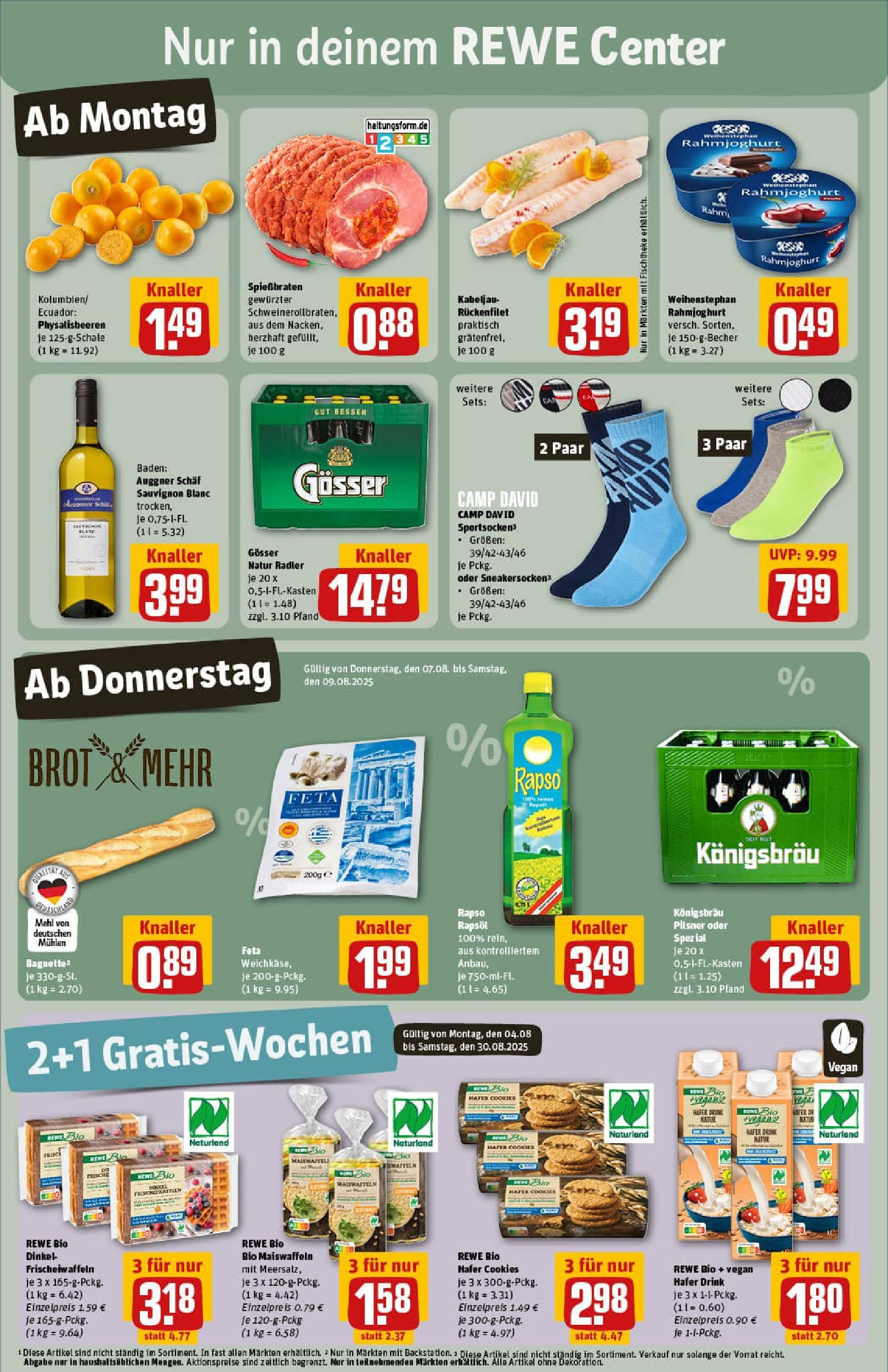 REWE Prospekt ab 03.08.2025 zum Blättern » Angebote | Seite: 3 | Produkte: Feta, Theke, Fisch, Rapso rapsol