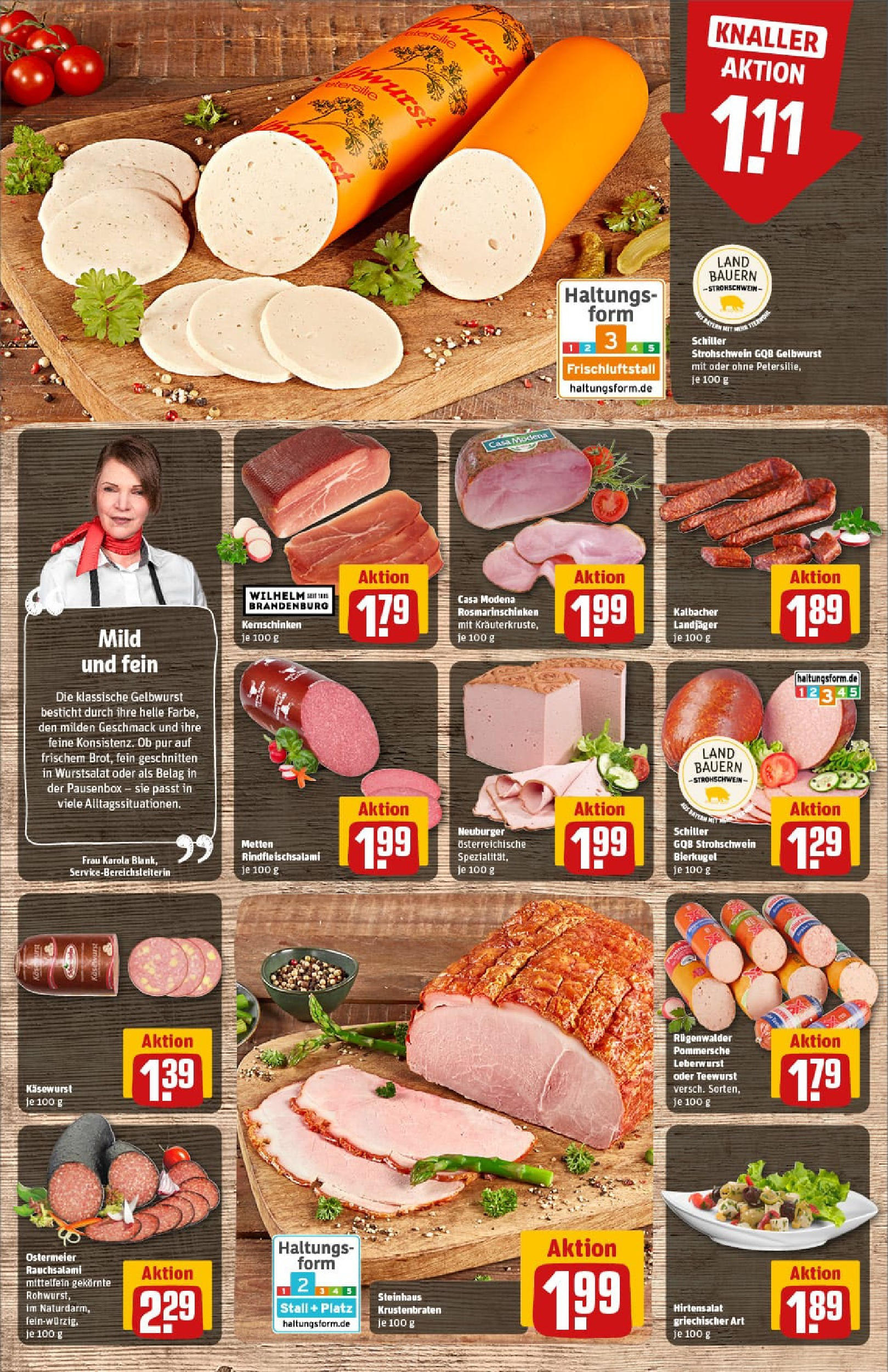 REWE Prospekt ab 03.08.2025 zum Blättern » Angebote | Seite: 12 | Produkte: Krustenbraten, Petersilie, Salami