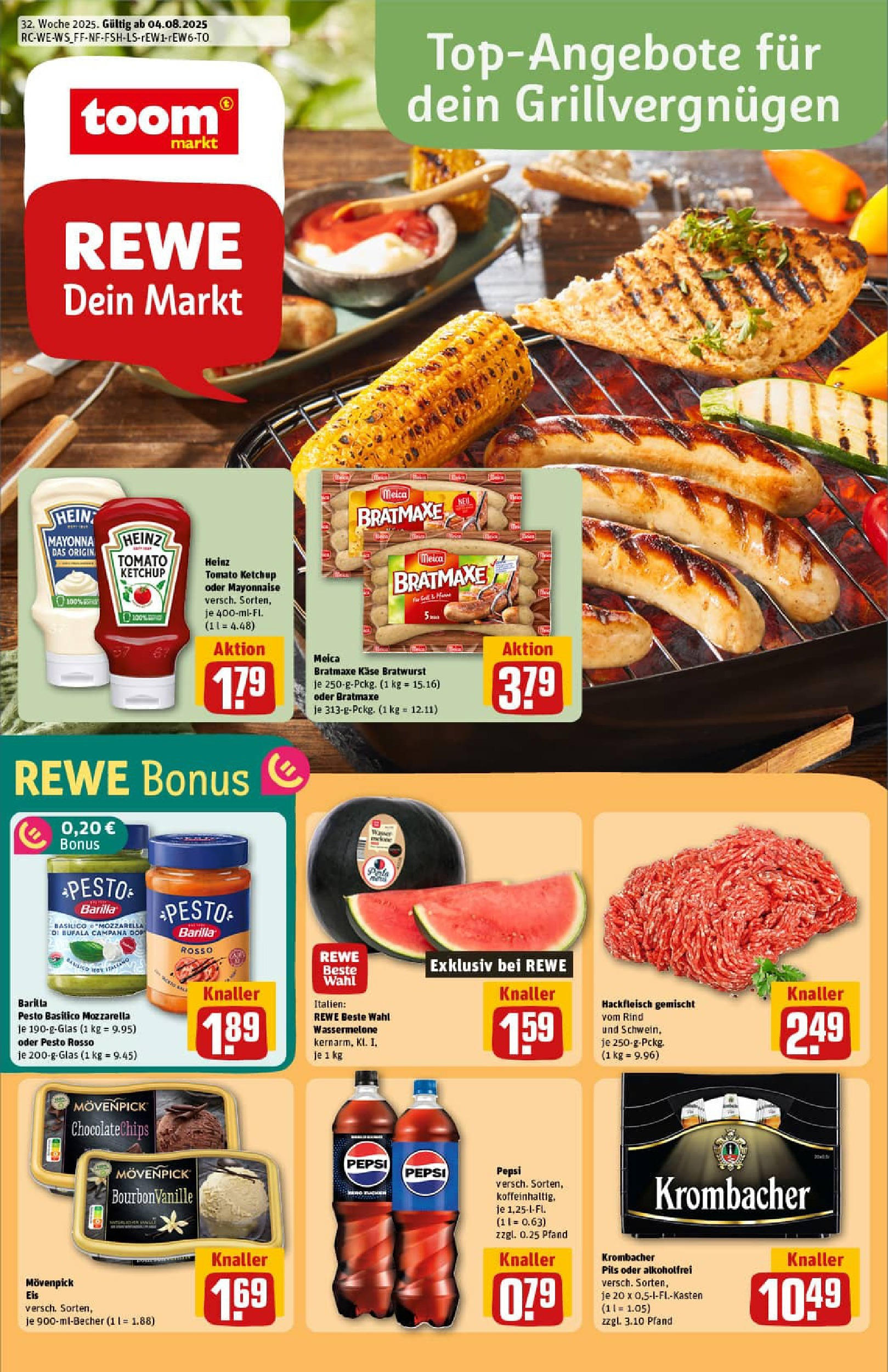 REWE Prospekt ab 03.08.2025 zum Blättern » Angebote | Seite: 1 | Produkte: Pils, Mayonnaise, Pepsi, Ketchup REWE Prospekt ab 03.08.2025 zum Blättern » Angebote | Seite: 1 | Produkte: Pils, Mayonnaise, Pepsi, Ketchup