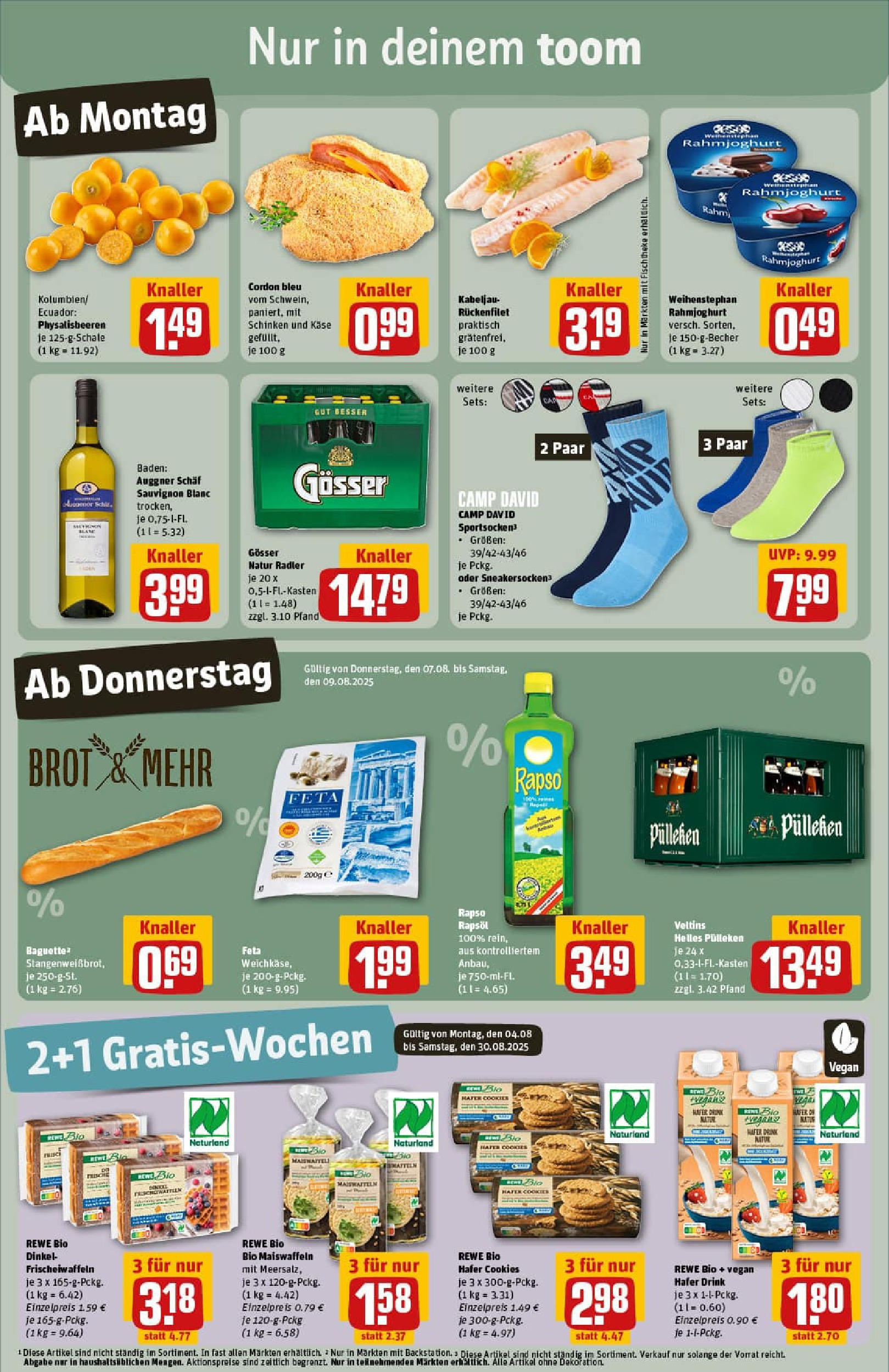 REWE Prospekt ab 03.08.2025 zum Blättern » Angebote | Seite: 3 | Produkte: Helles pulleken, Rapsöl, Radler, Schinken REWE Prospekt ab 03.08.2025 zum Blättern » Angebote | Seite: 3 | Produkte: Helles pulleken, Rapsöl, Radler, Schinken