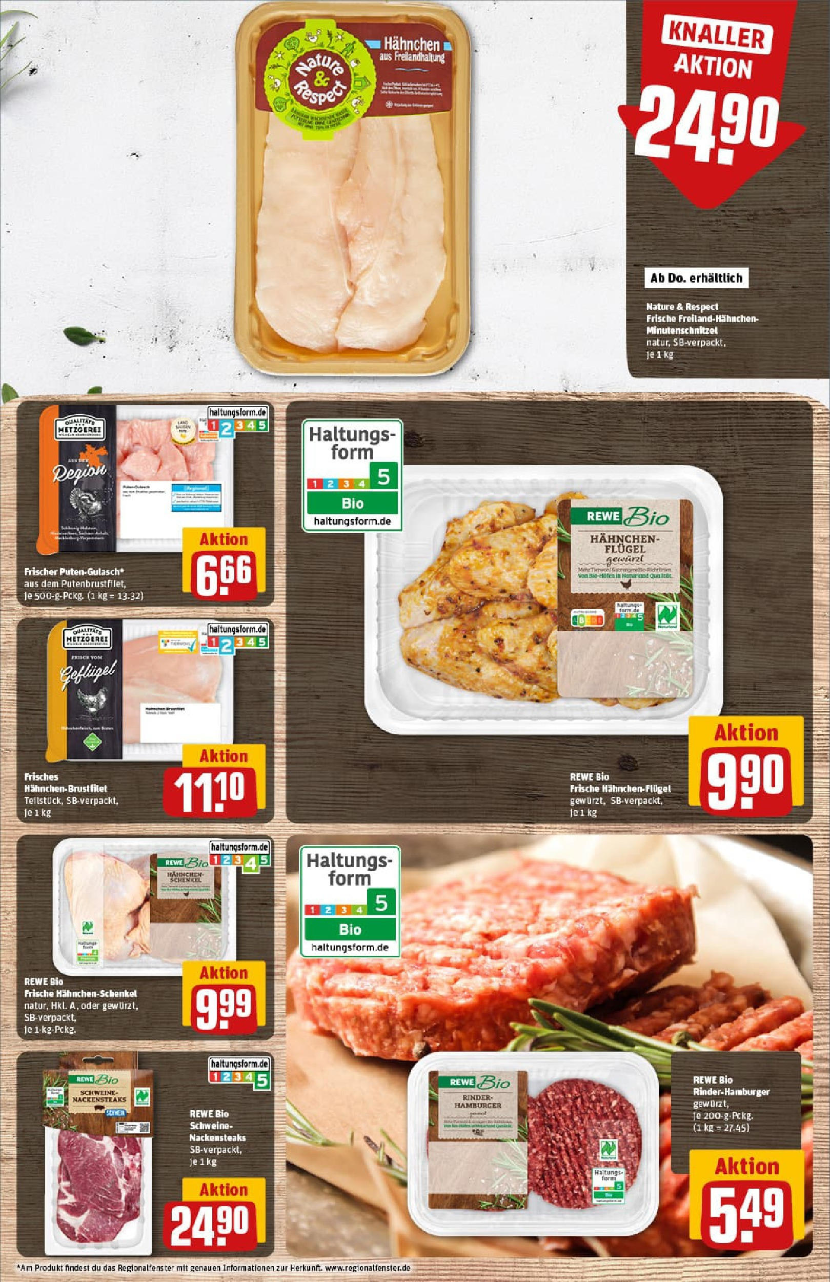 REWE Prospekt ab 03.08.2025 zum Blättern » Angebote | Seite: 9 | Produkte: Nackensteaks, Hahnchen, Hahnchenschenkel, Burger