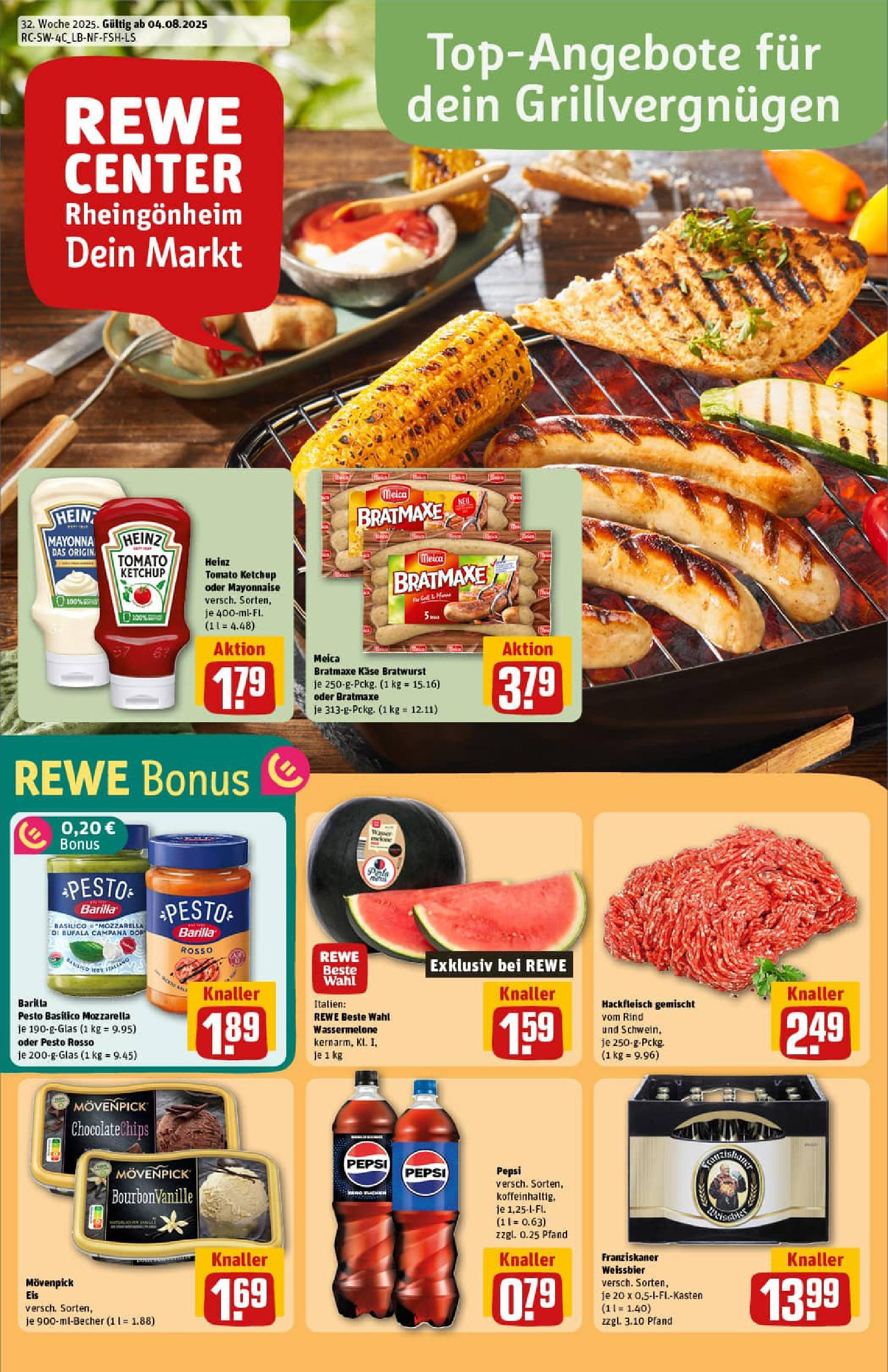 REWE Prospekt ab 03.08.2025 nächste Woche - Prospekt Ludwigshafen / Rheingönheim Vorschau von dem Prospekt des Geschäftes Rewe, gültig ab dem 03.08.2025