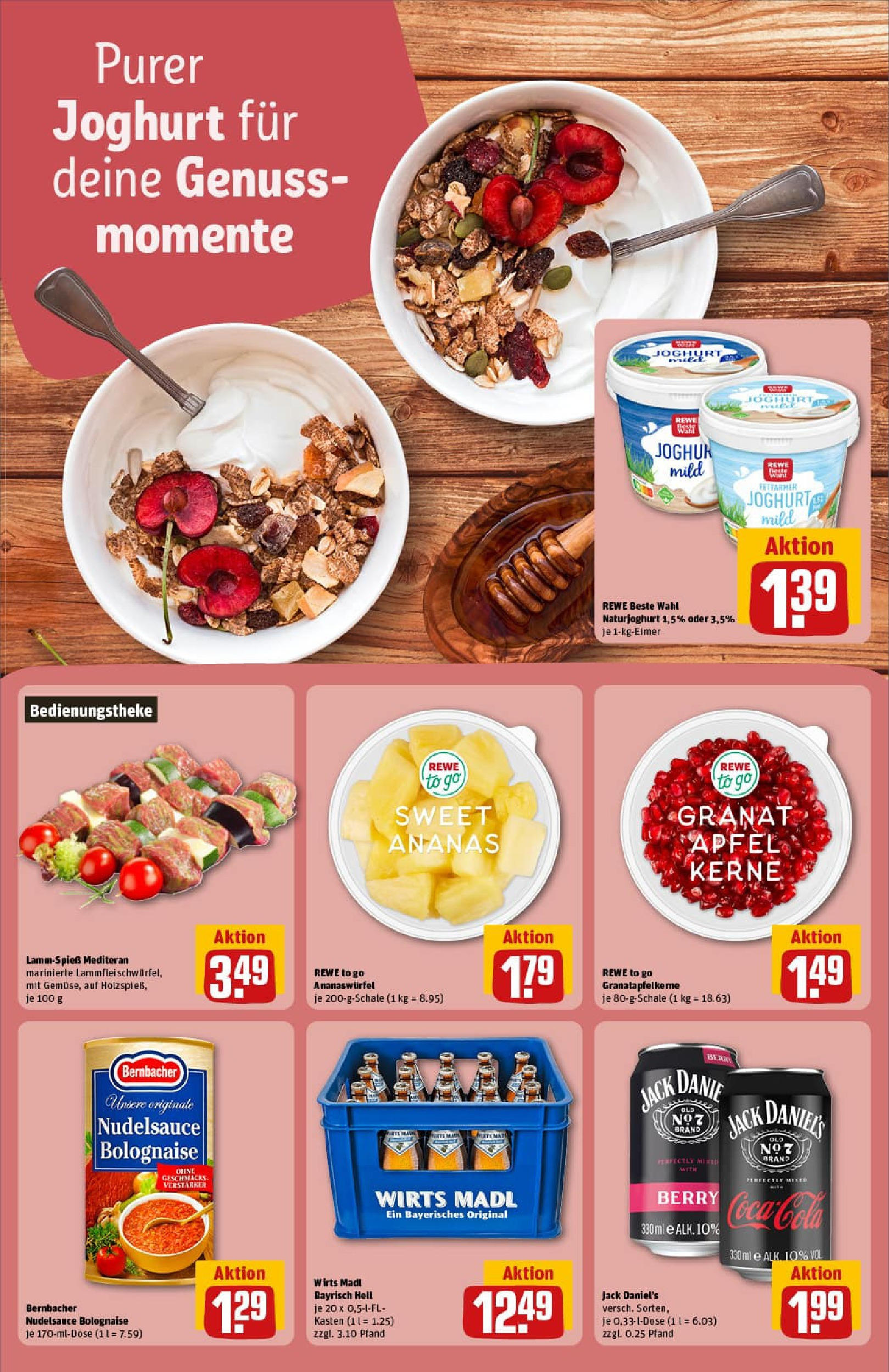 REWE Prospekt ab 03.08.2025 zum Blättern » Angebote | Seite: 39 | Produkte: Joghurt, Äpfel, Ananas, Verstärker REWE Prospekt ab 03.08.2025 zum Blättern » Angebote | Seite: 39 | Produkte: Joghurt, Äpfel, Ananas, Verstärker