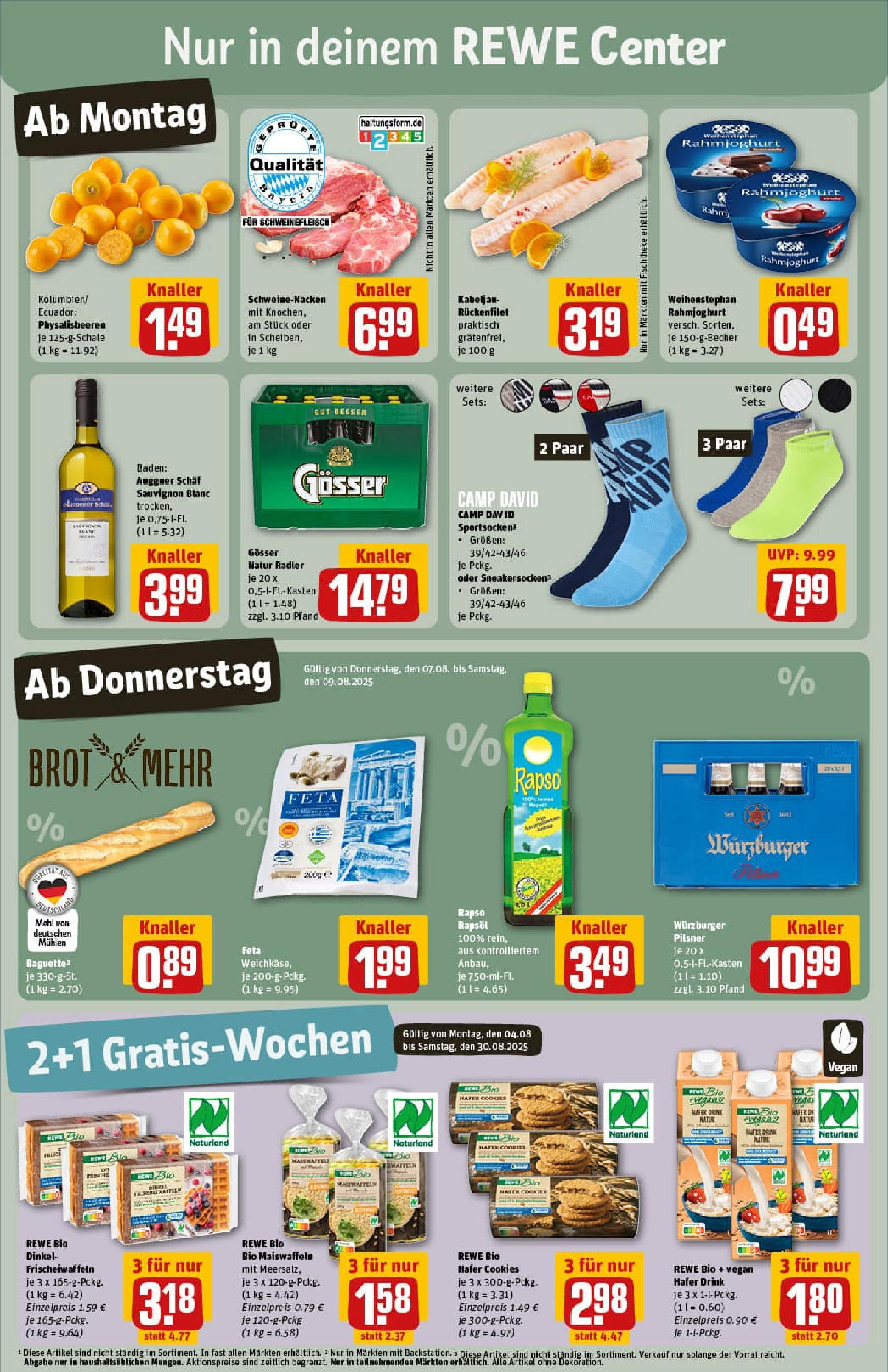 REWE Prospekt ab 03.08.2025 zum Blättern » Angebote | Seite: 3 | Produkte: Mehl, Rapsöl, Radler, Brot REWE Prospekt ab 03.08.2025 zum Blättern » Angebote | Seite: 3 | Produkte: Mehl, Rapsöl, Radler, Brot