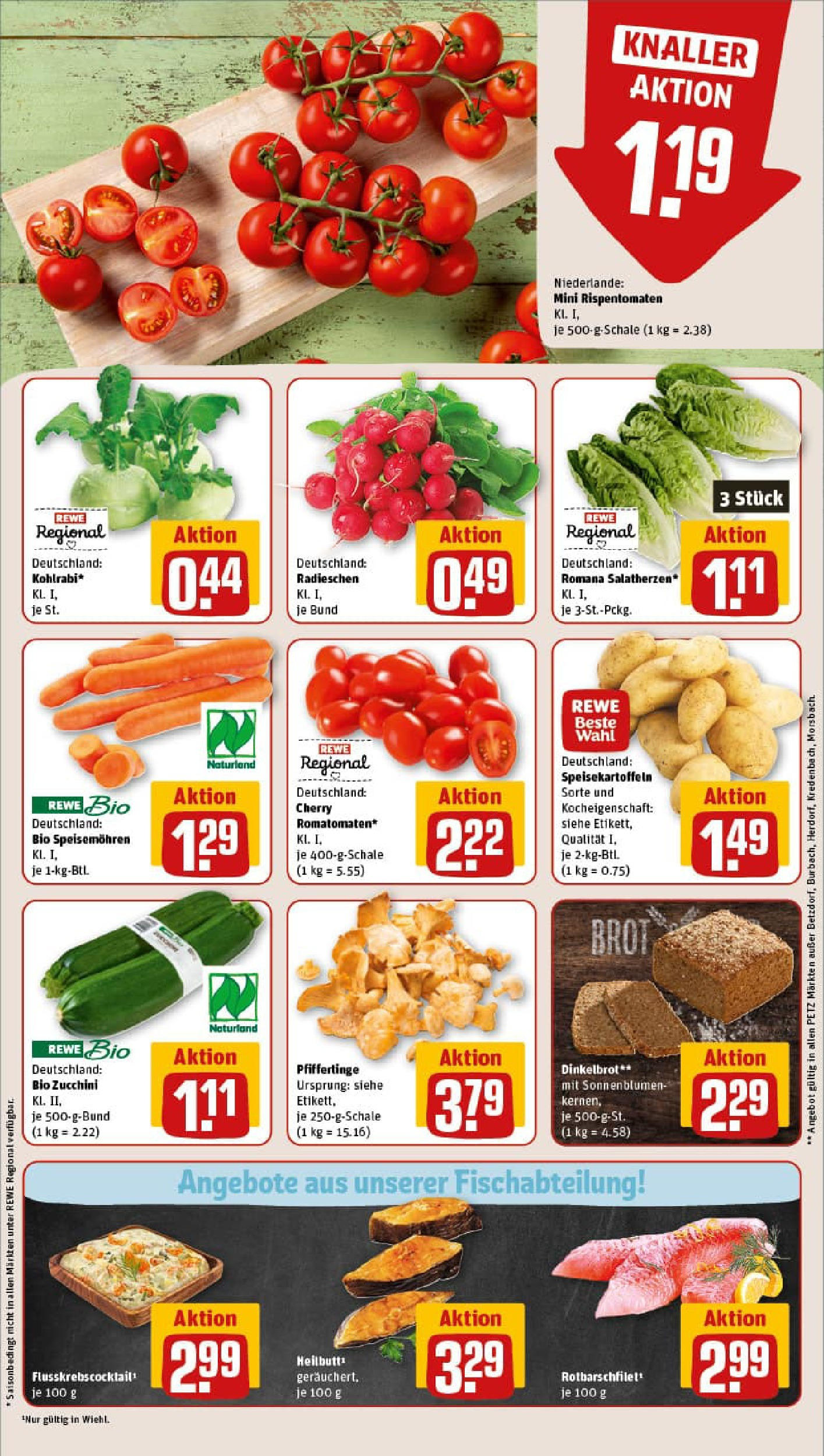 REWE Prospekt ab 03.08.2025 zum Blättern » Angebote | Seite: 7 | Produkte: Pfifferlinge, Zucchini
