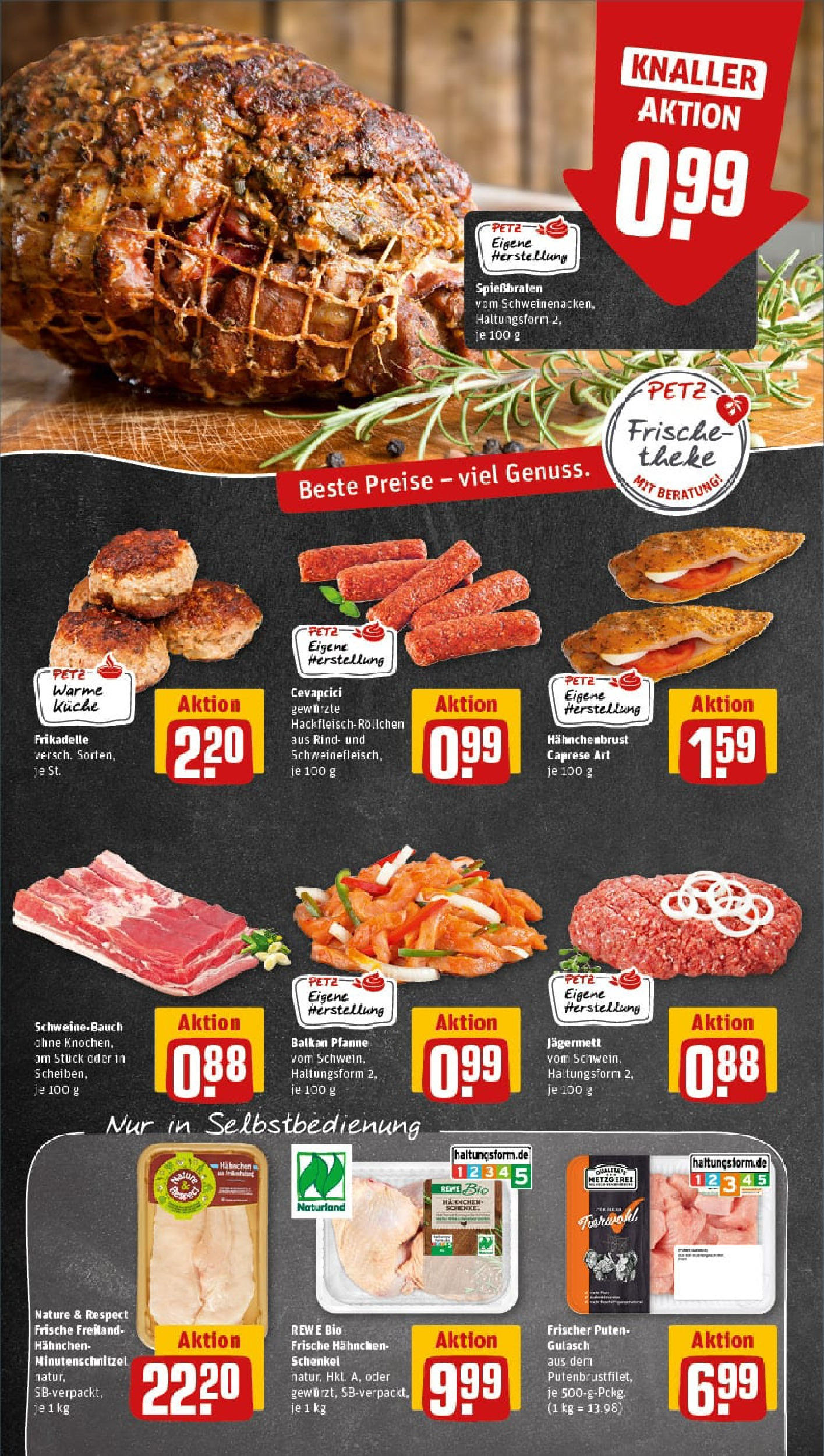 REWE Prospekt ab 03.08.2025 zum Blättern » Angebote | Seite: 8 | Produkte: Hahnchen, Schweinebauch, Küche, Gulasch REWE Prospekt ab 03.08.2025 zum Blättern » Angebote | Seite: 8 | Produkte: Hahnchen, Schweinebauch, Küche, Gulasch