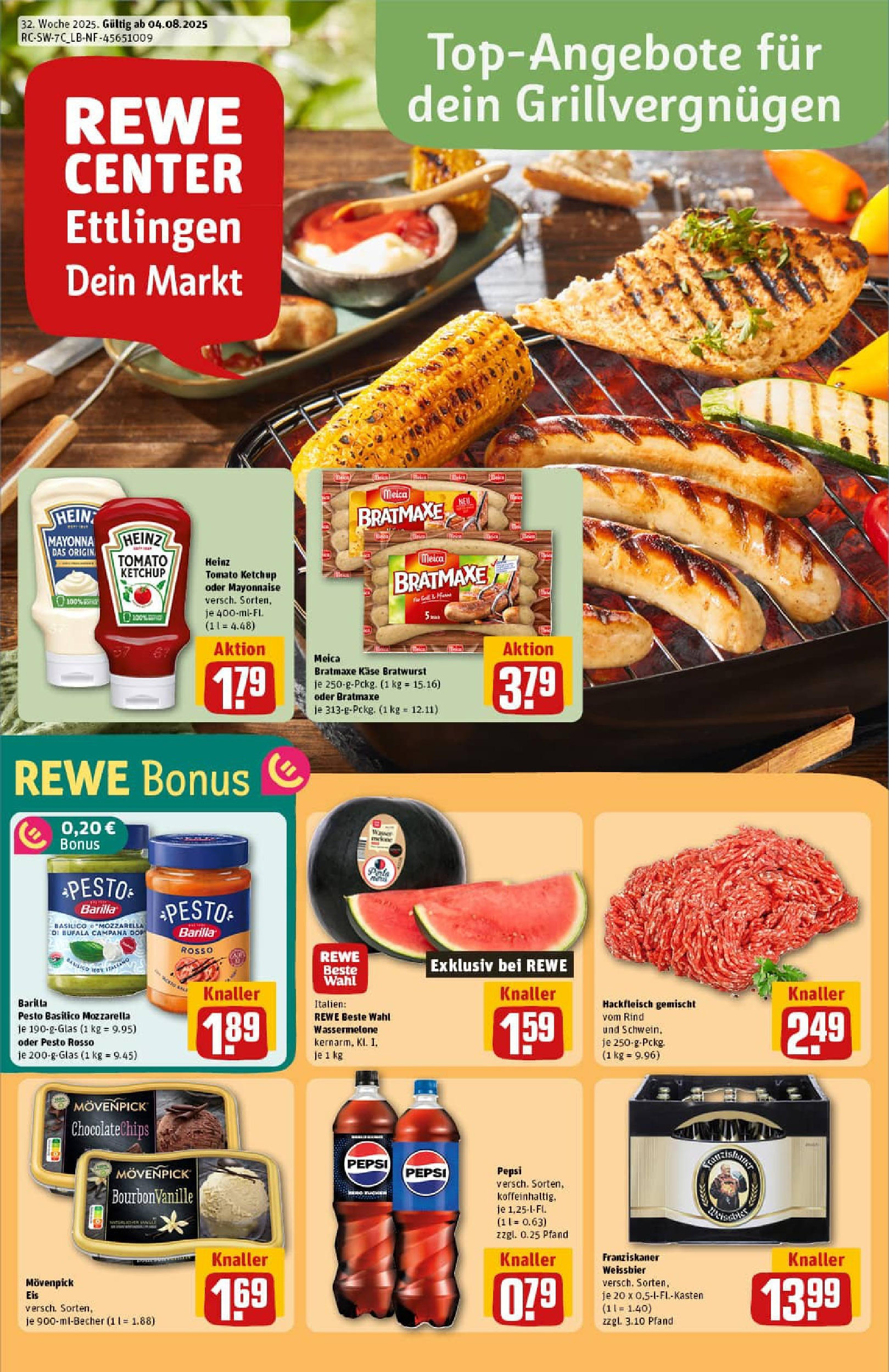 REWE Prospekt ab 03.08.2025 nächste Woche - Prospekt Ettlingen	
