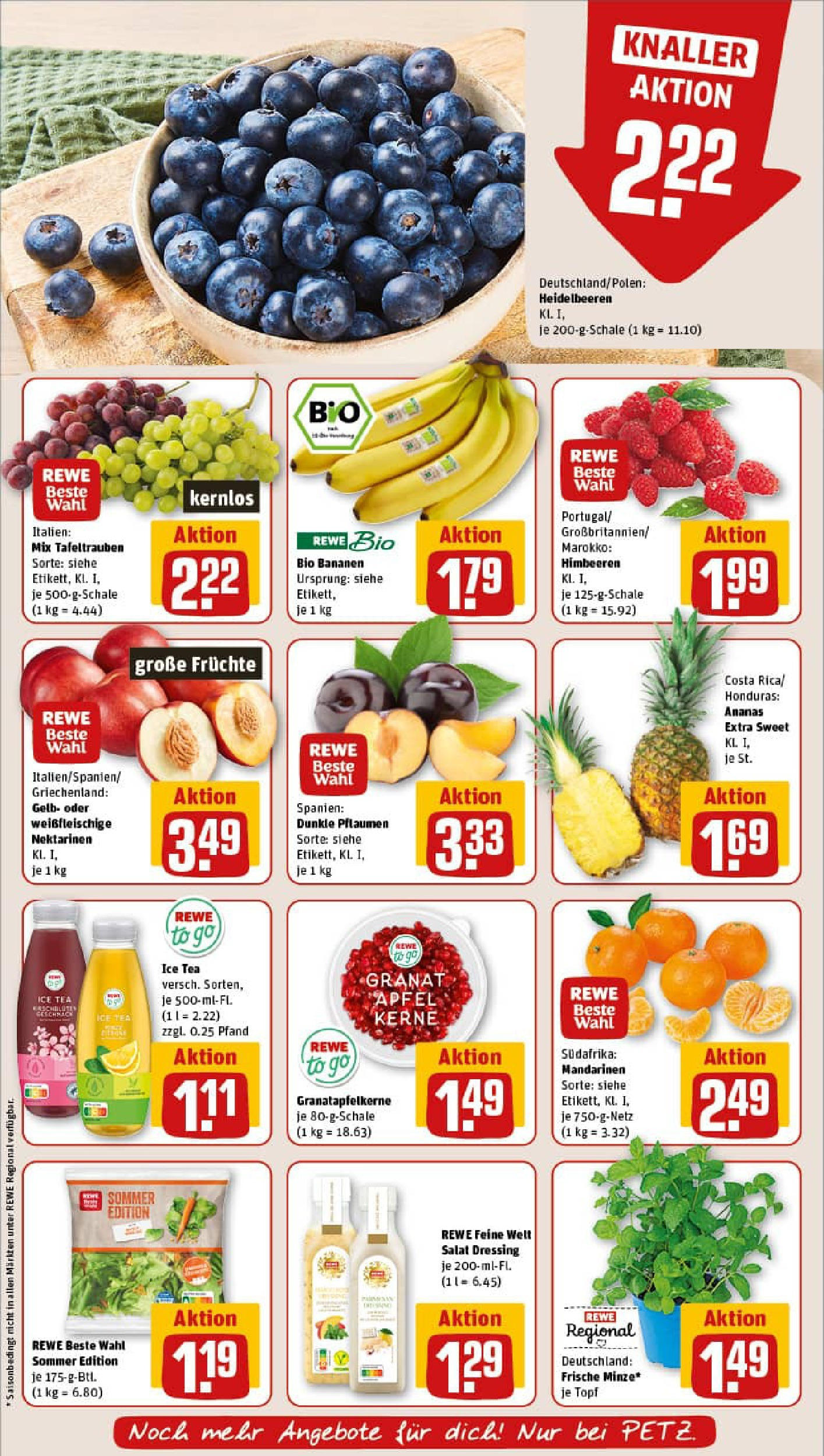 REWE Prospekt ab 03.08.2025 zum Blättern » Angebote | Seite: 6 | Produkte: Himbeeren, Ananas, Heidelbeeren, Salat REWE Prospekt ab 03.08.2025 zum Blättern » Angebote | Seite: 6 | Produkte: Himbeeren, Ananas, Heidelbeeren, Salat