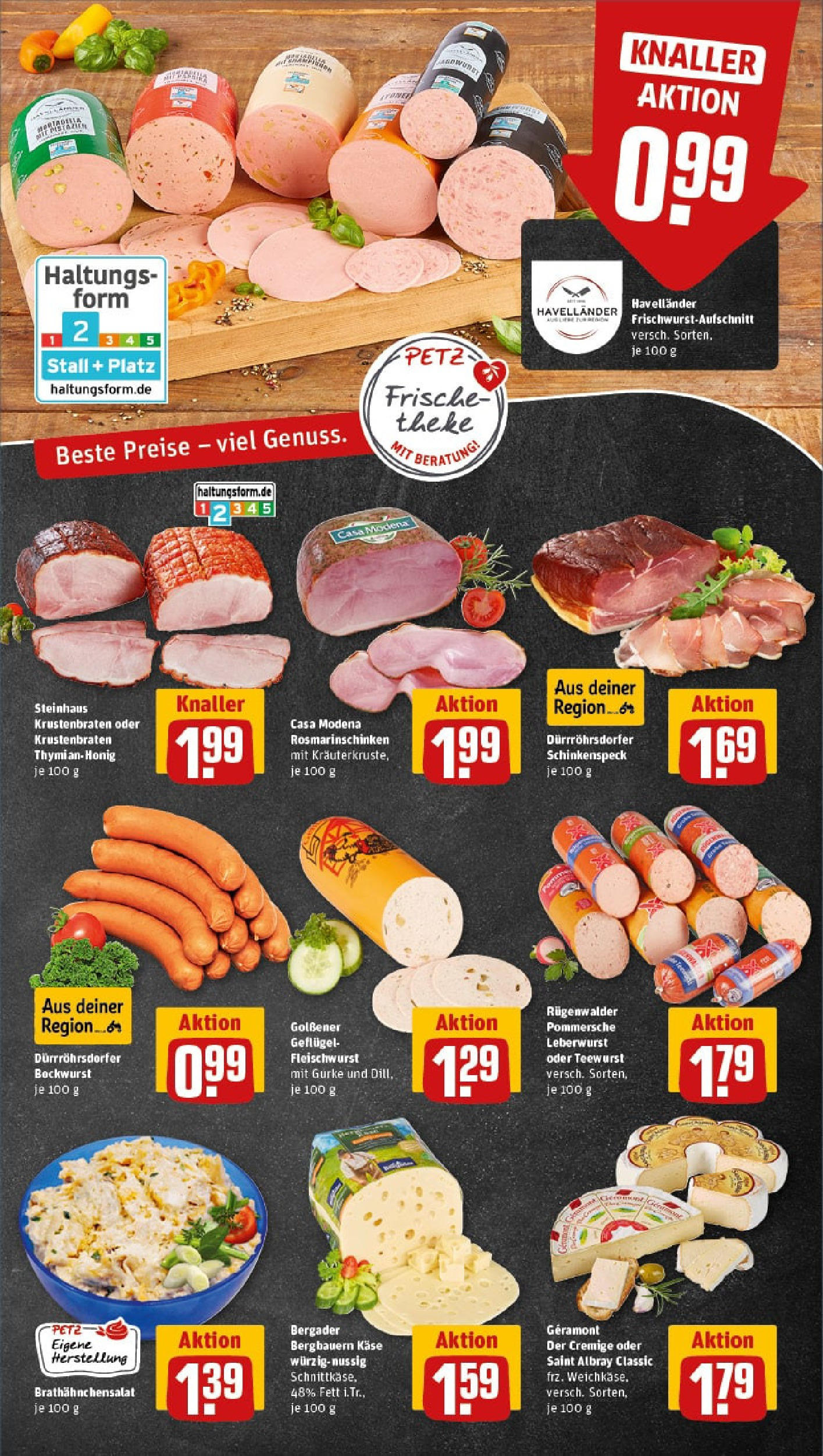REWE Prospekt ab 03.08.2025 zum Blättern » Angebote | Seite: 13 | Produkte: Bockwurst, Geramont, Käse, Krustenbraten REWE Prospekt ab 03.08.2025 zum Blättern » Angebote | Seite: 13 | Produkte: Bockwurst, Geramont, Käse, Krustenbraten