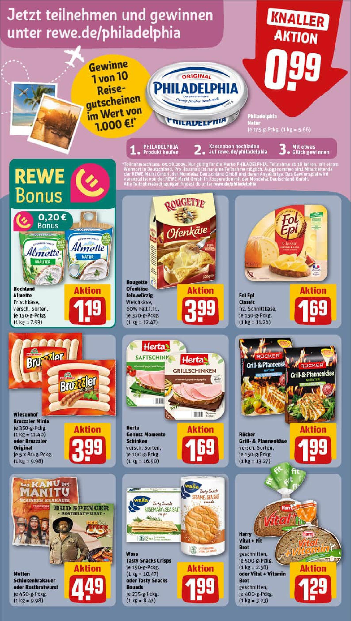 REWE Prospekt ab 03.08.2025 zum Blättern » Angebote | Seite: 16 | Produkte: Grill, Almette, Philadelphia, Brot REWE Prospekt ab 03.08.2025 zum Blättern » Angebote | Seite: 16 | Produkte: Grill, Almette, Philadelphia, Brot