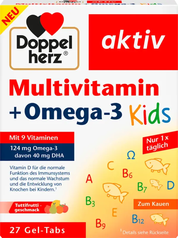 Doppelherz Multivitamin + Omega 3 Kids Gel-Tabs 27 St