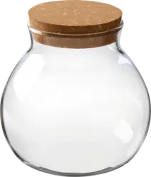 BOLTZE Aufbewahrungsglas mit Korkdeckel (13x13x13,5 cm)