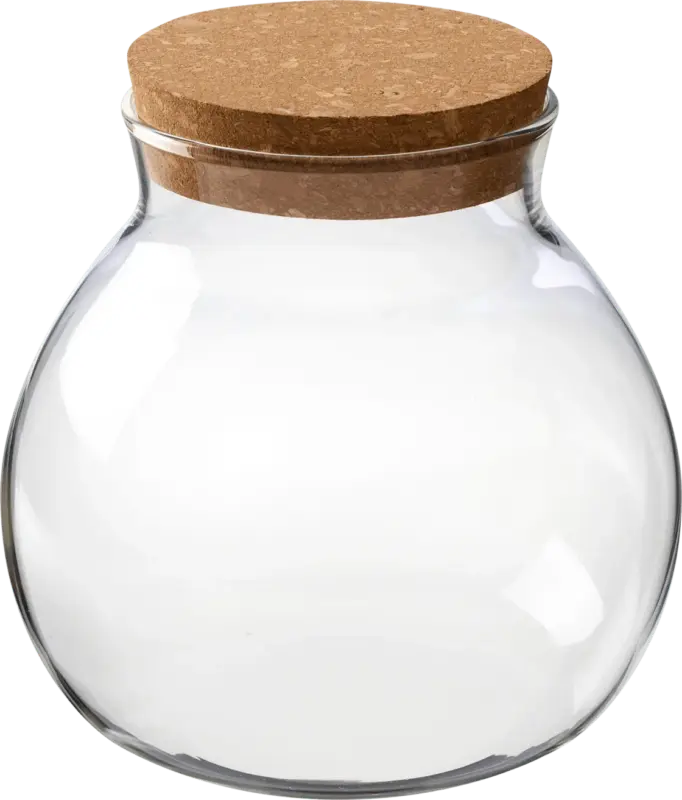 BOLTZE Aufbewahrungsglas mit Korkdeckel (13x13x13,5 cm)