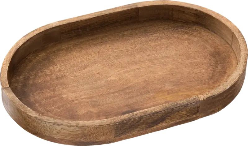 BOLTZE Tablett aus Mangoholz, oval (29x19x3 cm)
