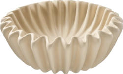 BOLTZE Schale aus Porzellan geriffelt, beige (20x20x7 cm)