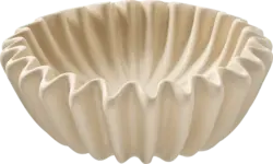 BOLTZE Schale aus Porzellan geriffelt, beige (20x20x7 cm)