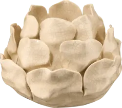 BOLTZE Kerzenhalter aus Steingut, beige (13x10 cm)