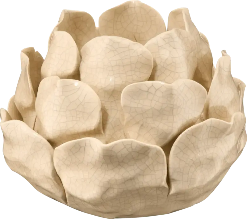 BOLTZE Kerzenhalter aus Steingut, beige (13x10 cm)