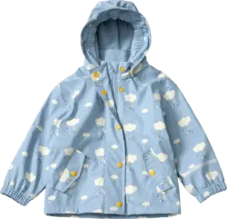 PUSBLU Regenjacke mit Futter & Wolken-Muster, blau, Gr. 98/104