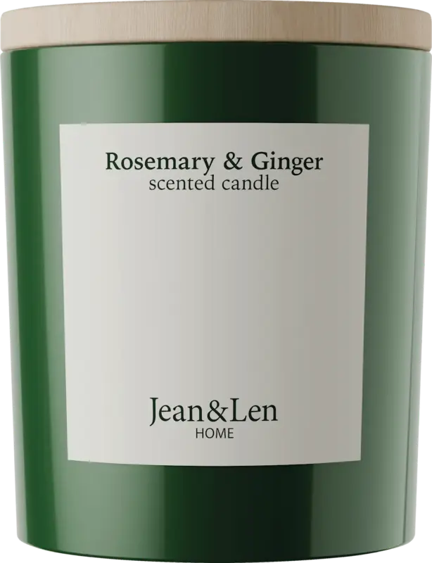 Jean&Len Duftkerze mit Holzdeckel, Rosemary & Ginger
