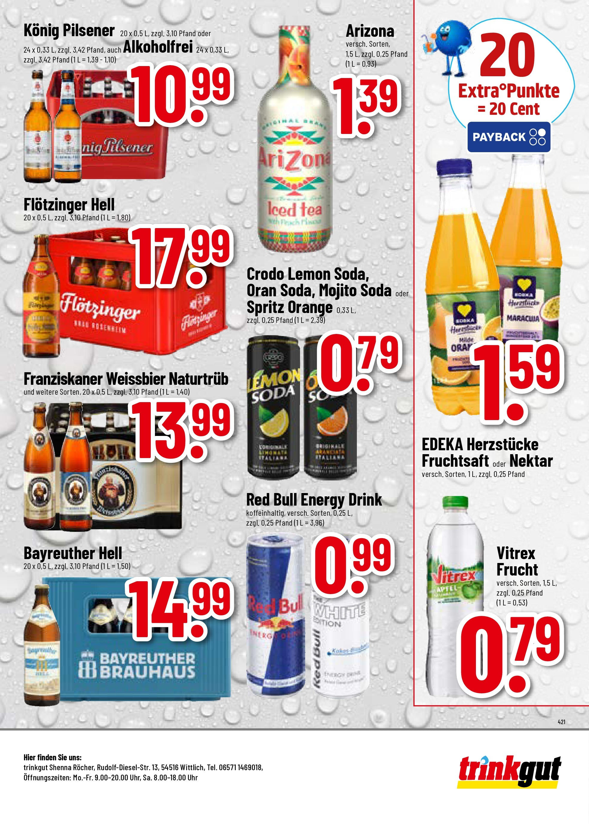 Trinkgut prospekt Wittlich (ab 03.08.2025) » Angebote ab Montag | Seite: 8 | Produkte: Red bull, Konig pilsener, Weißbier, Fruchtsaft Trinkgut prospekt Wittlich (ab 03.08.2025) » Angebote online | Seite: 8 | Produkte: Red bull, Konig pilsener, Weißbier, Fruchtsaft