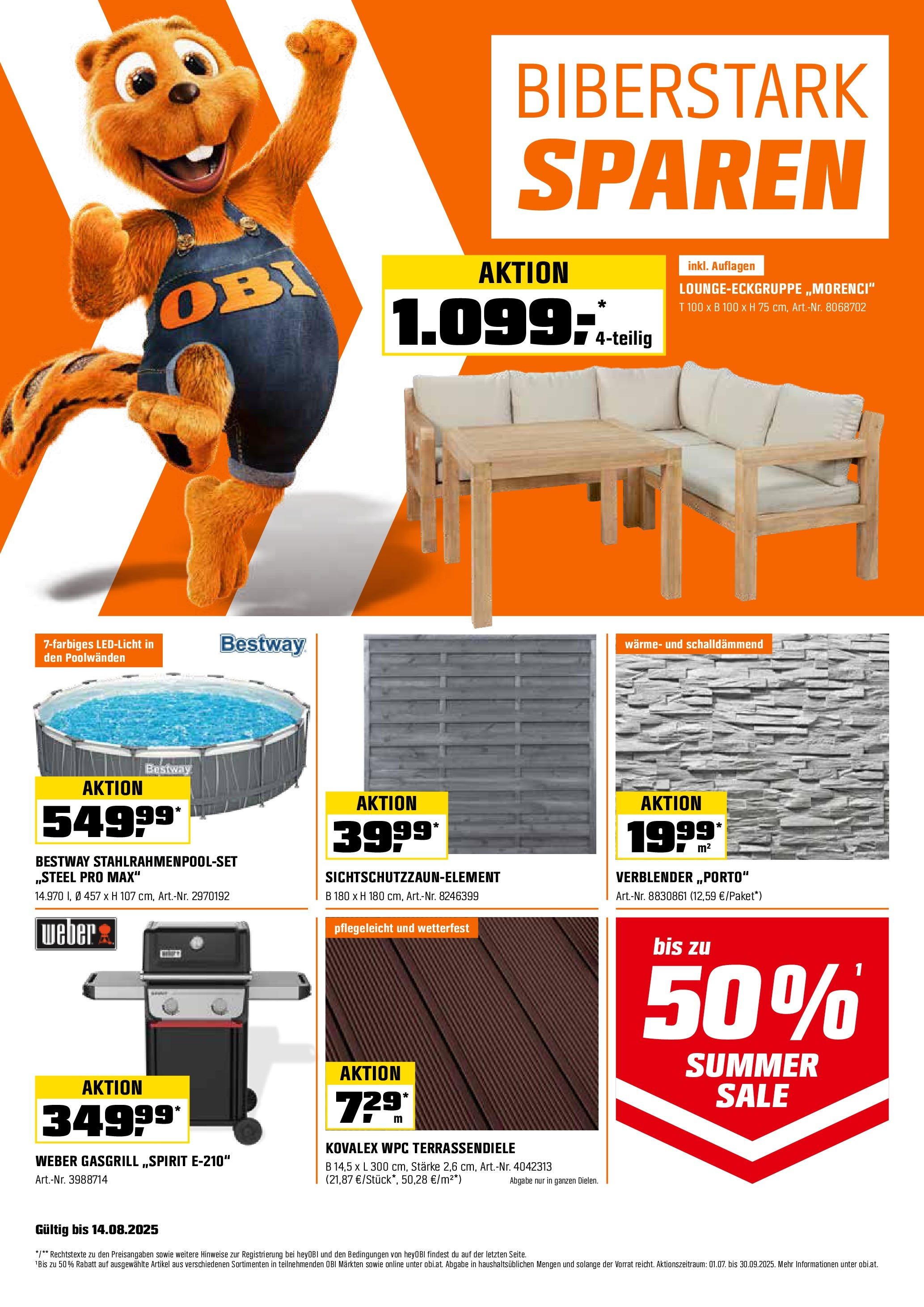 OBI Flugblatt (31.07.2025) || Aktuelle Angebote | Seite: 1 OBI Flugblatt von 31.07.2025 - Aktuelle Angebote | Seite: 1