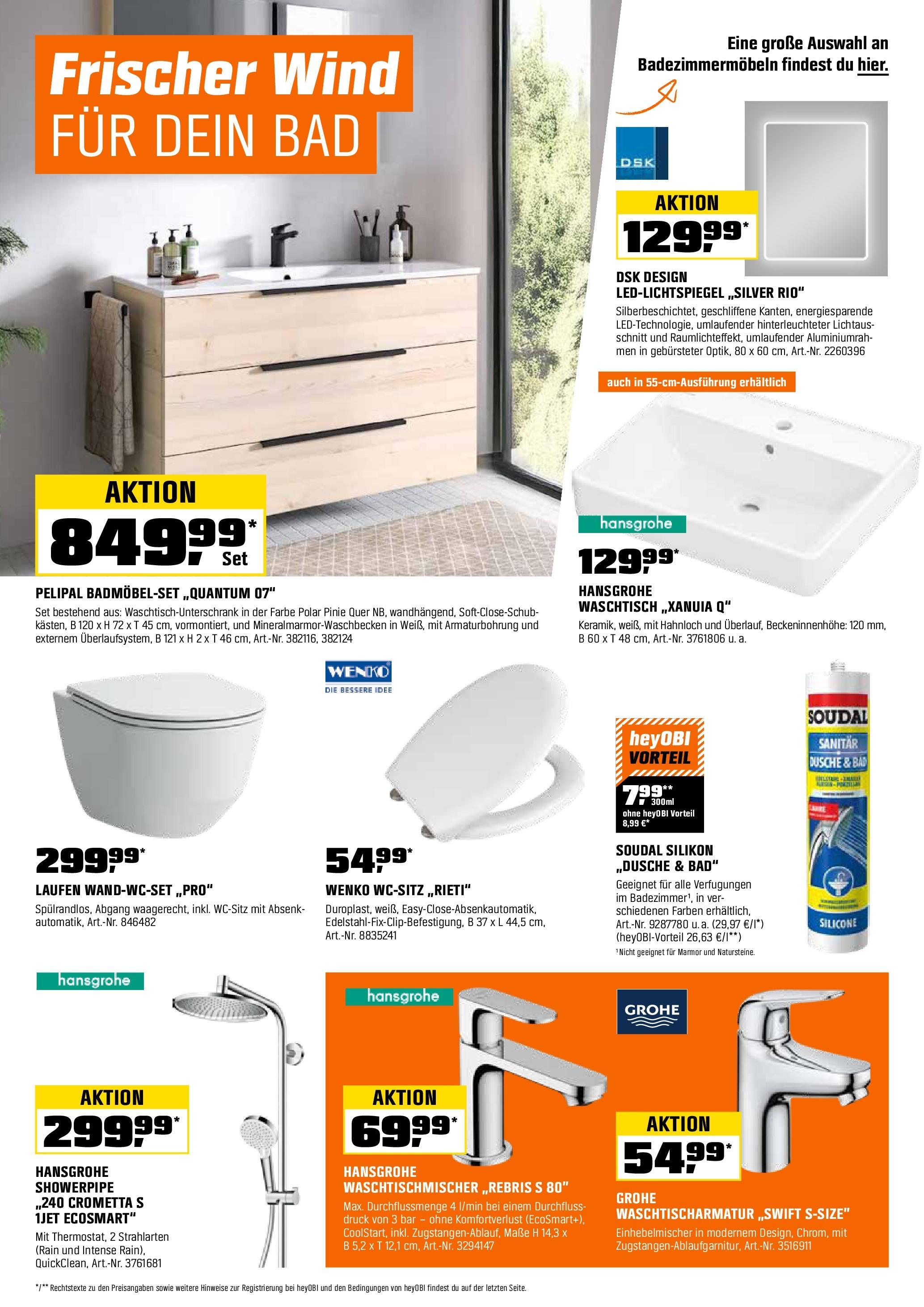 OBI Flugblatt (15.08.2025) || Aktuelle Angebote | Seite: 4 | Produkte: Bad, Dusche OBI Flugblatt von 15.08.2025 - Aktuelle Angebote | Seite: 4 | Produkte: Bad, Dusche