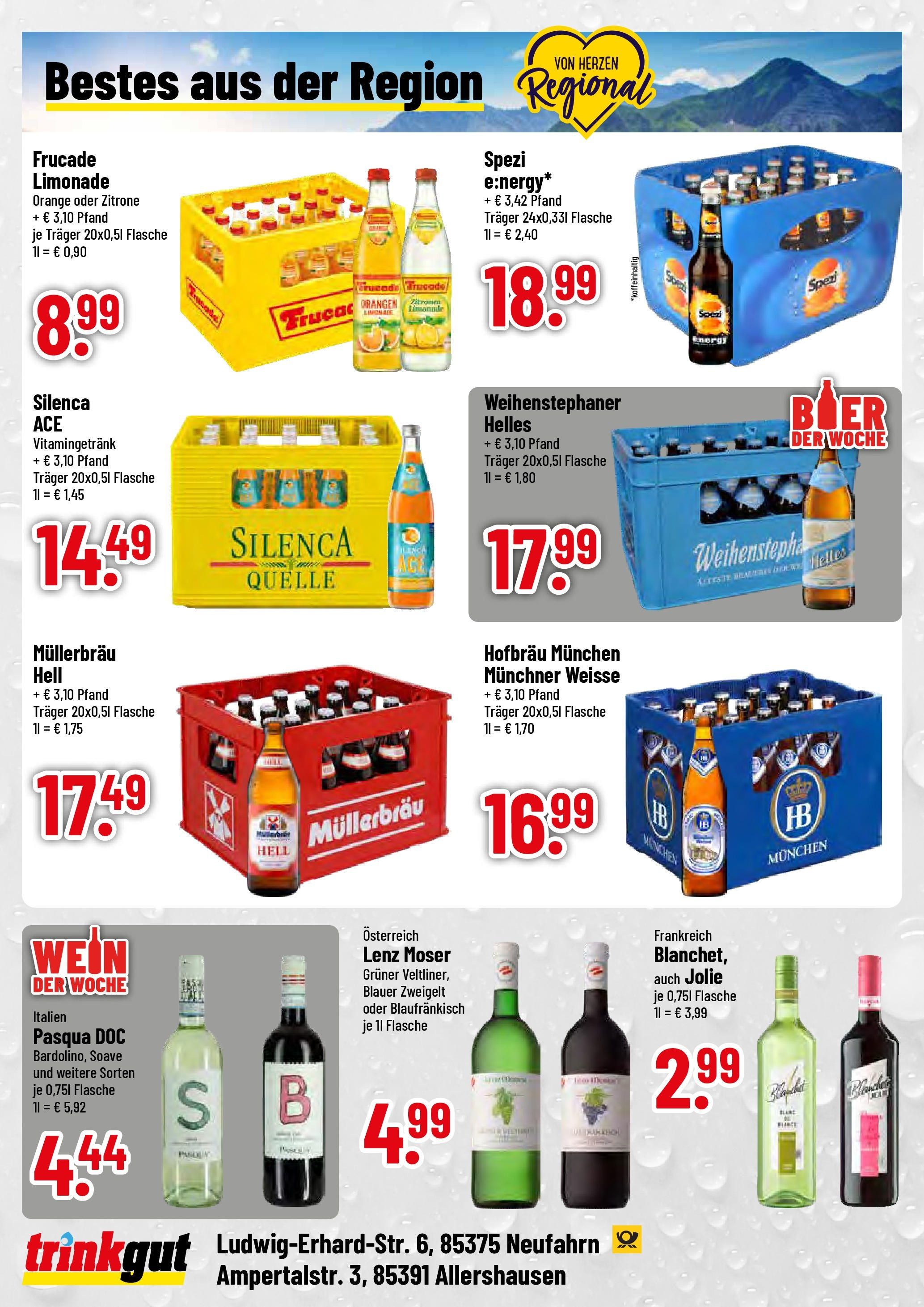 Trinkgut prospekt Neufahrn (ab 03.08.2025) » Angebote ab Montag | Seite: 4 | Produkte: Orangen, Limonade, Zitrone, Wein Trinkgut prospekt Neufahrn (ab 03.08.2025) » Angebote online | Seite: 4 | Produkte: Orangen, Limonade, Zitrone, Wein