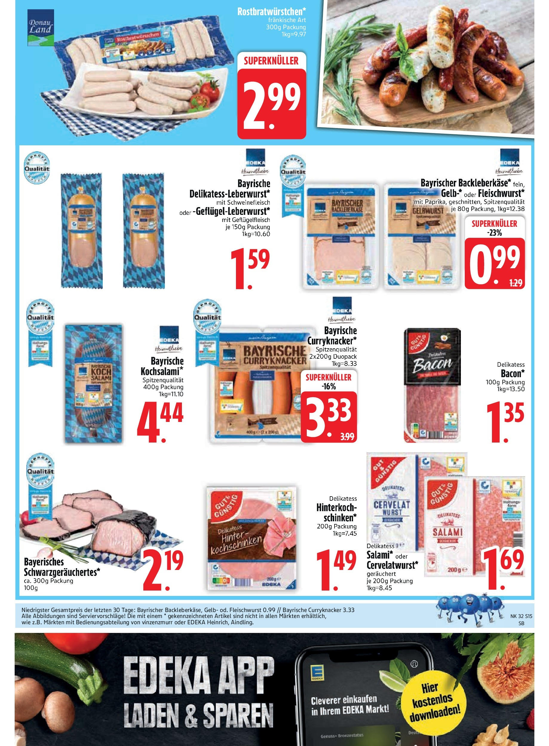 Edeka prospekt Bodenwöhr	 (ab 03.08.2025) » Angebote Online | Seite: 17 | Produkte: Wurst, Salami, Schweinefleisch