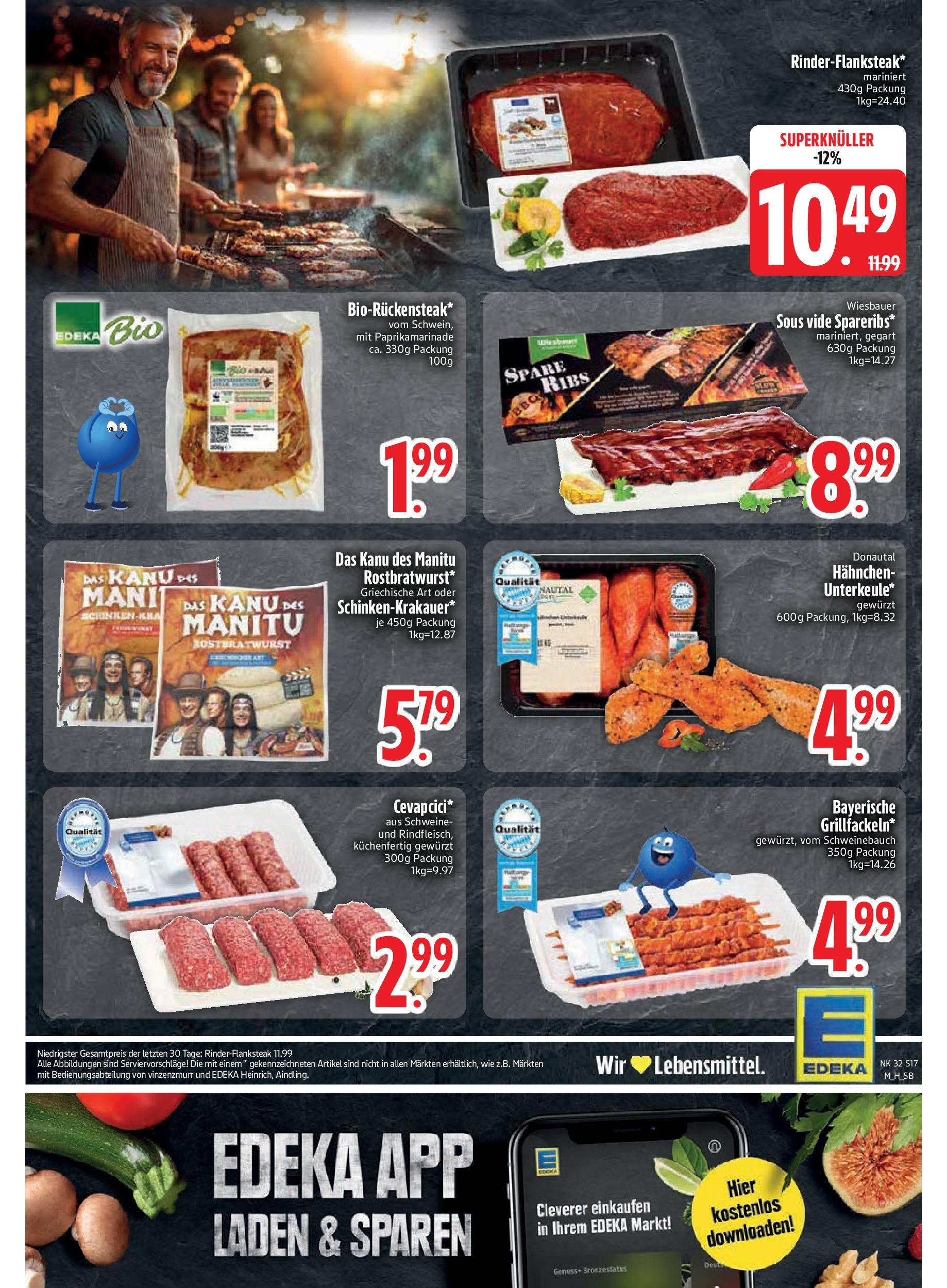 Edeka prospekt Bodenwöhr	 (ab 03.08.2025) » Angebote Online | Seite: 19 | Produkte: Hahnchen, Spare ribs, Cevapcici, Steak
