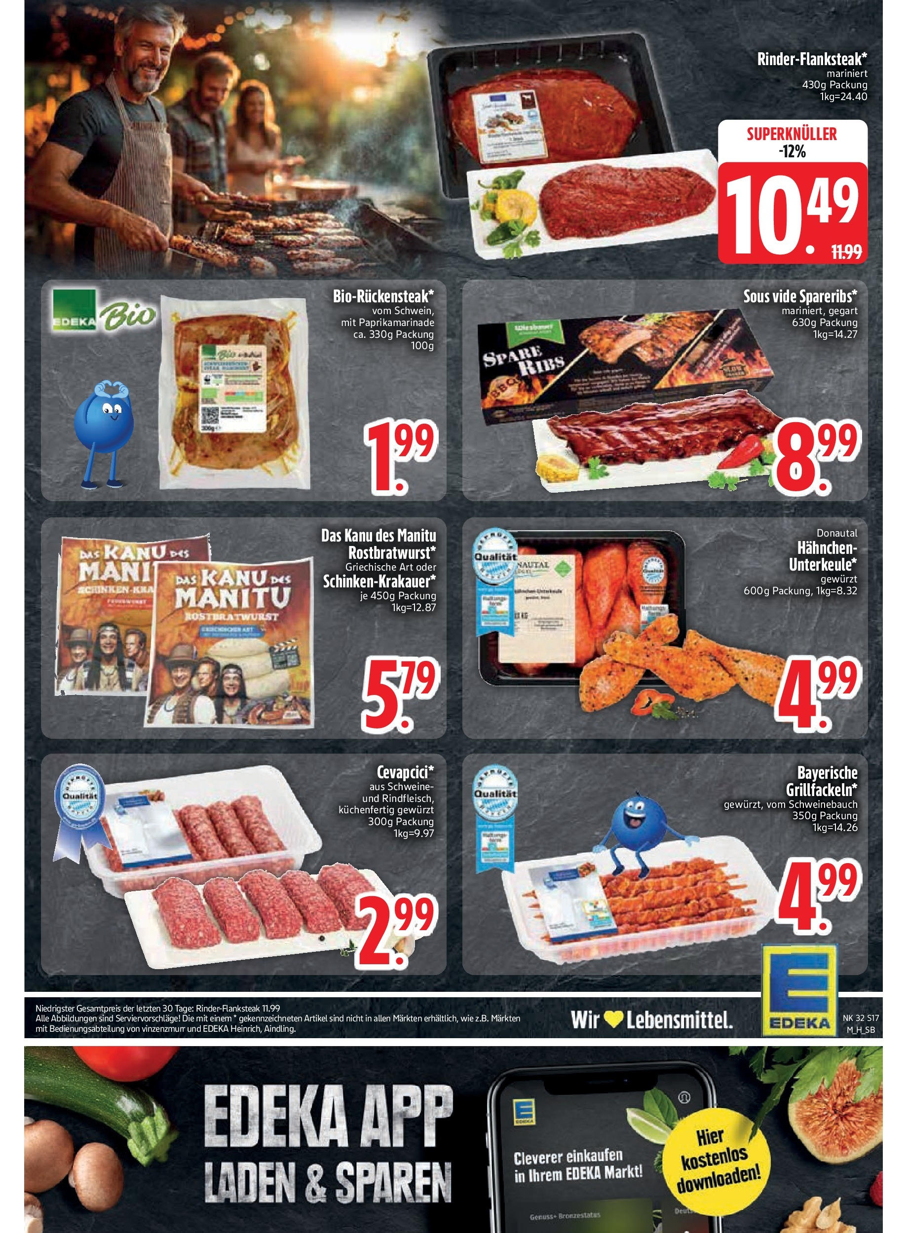 Edeka prospekt Unterföhring (ab 03.08.2025) » Angebote Online | Seite: 19 | Produkte: Hahnchen, Schweinebauch, Spare ribs Edeka prospekt Unterföhring (ab 03.08.2025) » Angebote Online | Seite: 19 | Produkte: Hahnchen, Schweinebauch, Spare ribs