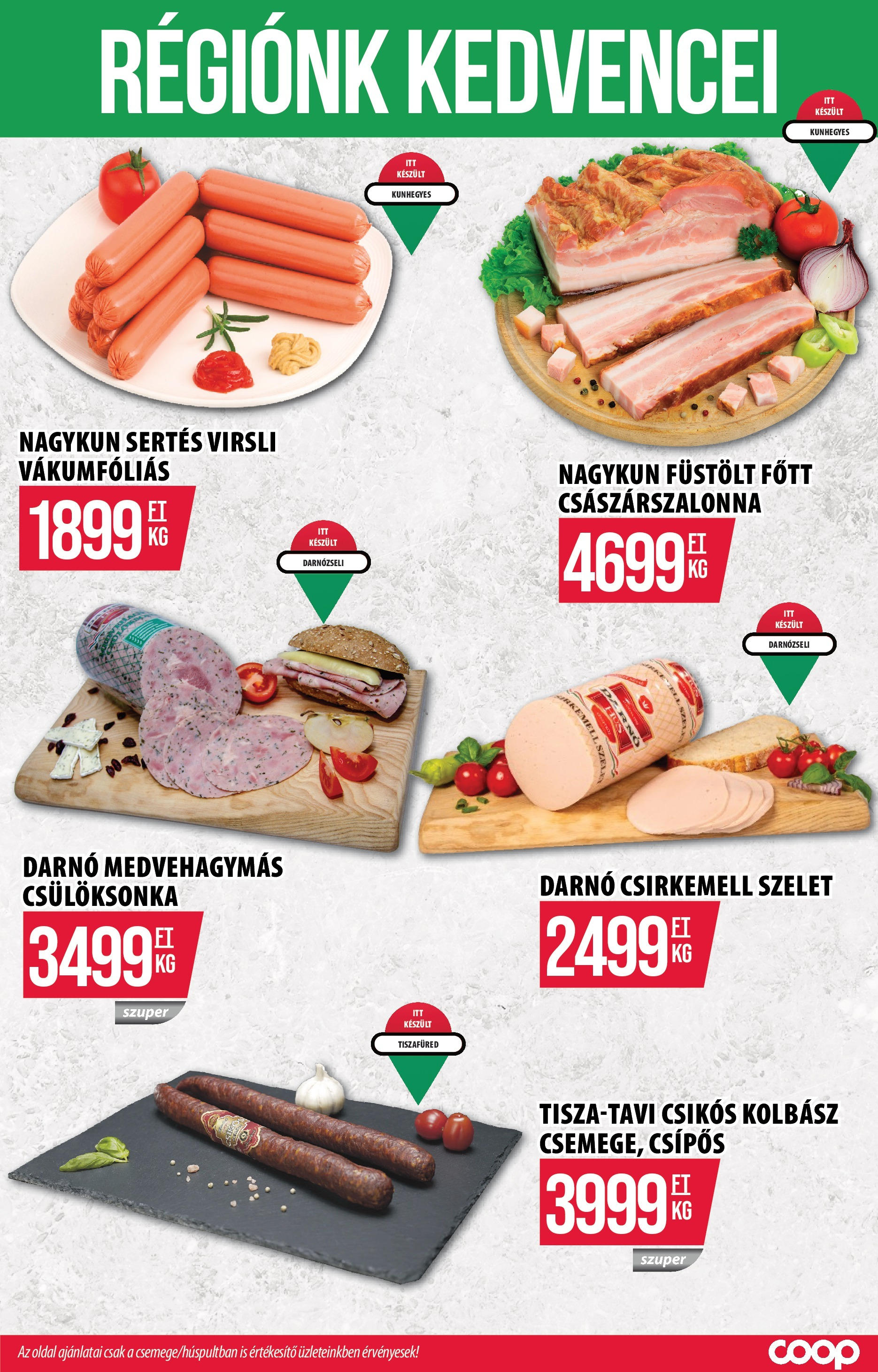 COOP Szolnok Akciós újság - 2025.08.07. -tól/töl > akció, lapozható szórólap 🛍️ | Oldal: 3 | Termékek: Virsli, Kolbász, Császárszalonna, Csirkemell
