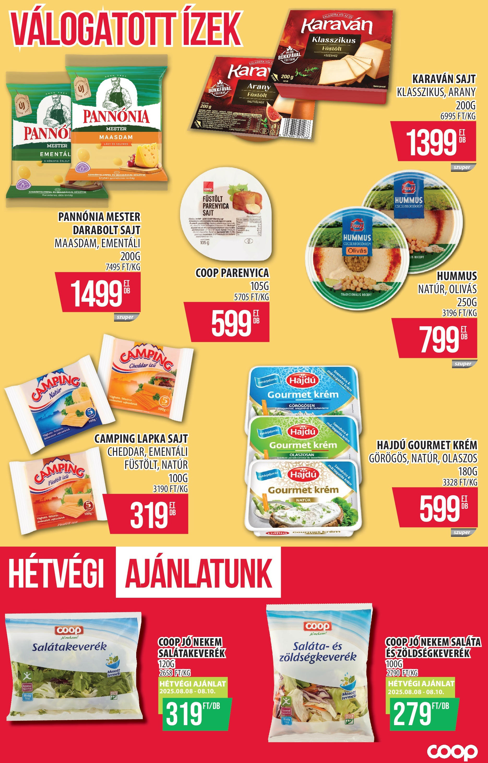COOP Szolnok Akciós újság - 2025.08.07. -tól/töl > akció, lapozható szórólap 🛍️ | Oldal: 8 | Termékek: Zöldségkeverék, Szendvics, Parenyica, Sajt