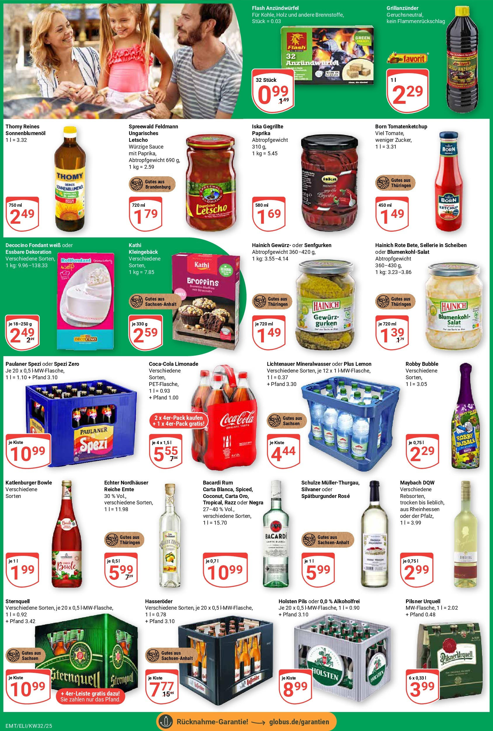 Globus prospekt Erfurt-Linderbach (ab 03.08.2025) » Angebote ab Montag | Seite: 6 | Produkte: Bacardi, Paulaner spezi, Mineralwasser, Hasseröder Globus prospekt Erfurt-Linderbach (ab 03.08.2025) » Angebote online | Seite: 6 | Produkte: Bacardi, Paulaner spezi, Mineralwasser, Hasseröder