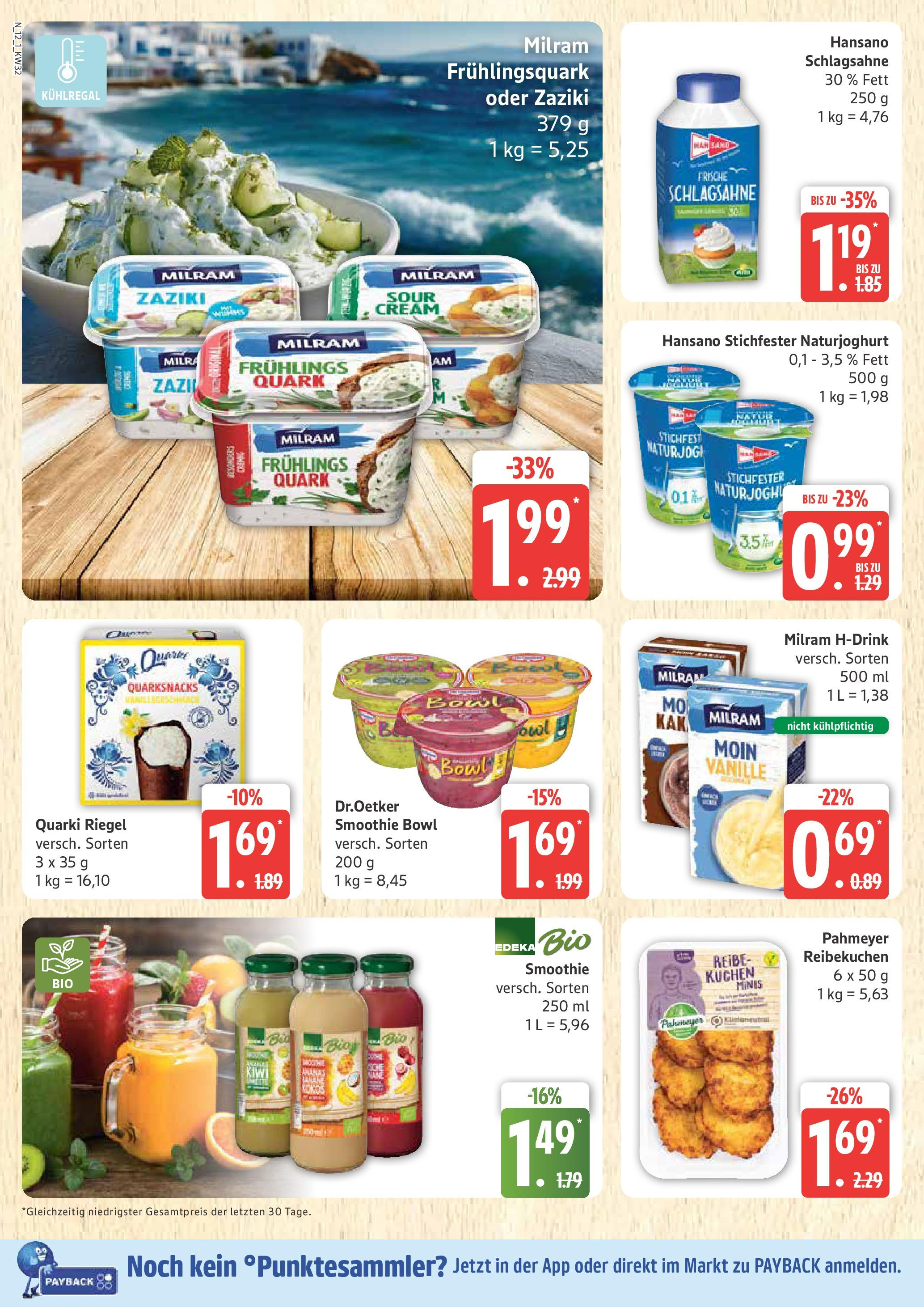 Marktkauf - Marktkauf: Wochenangebote (ab 03.08.2025) » Angebote ab Montag | Seite: 12 | Produkte: Quark, Schlagsahne, Milram, Kuchen Marktkauf - Marktkauf: Wochenangebote (ab 03.08.2025) » Angebote online | Seite: 12 | Produkte: Quark, Schlagsahne, Milram, Kuchen