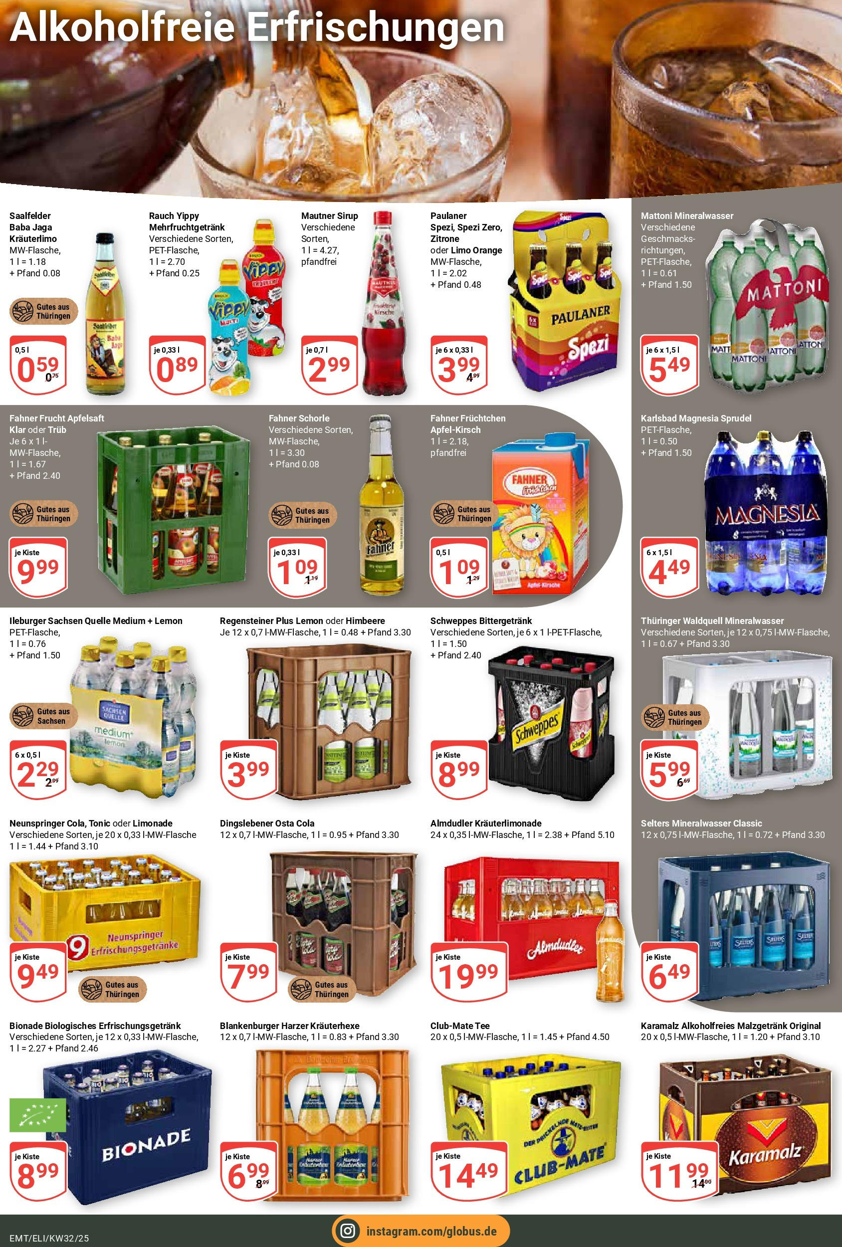 Globus prospekt Erfurt-Linderbach (ab 03.08.2025) » Angebote ab Montag | Seite: 26 | Produkte: Limonade, Sirup, Schweppes, Zitrone Globus prospekt Erfurt-Linderbach (ab 03.08.2025) » Angebote online | Seite: 26 | Produkte: Limonade, Sirup, Schweppes, Zitrone