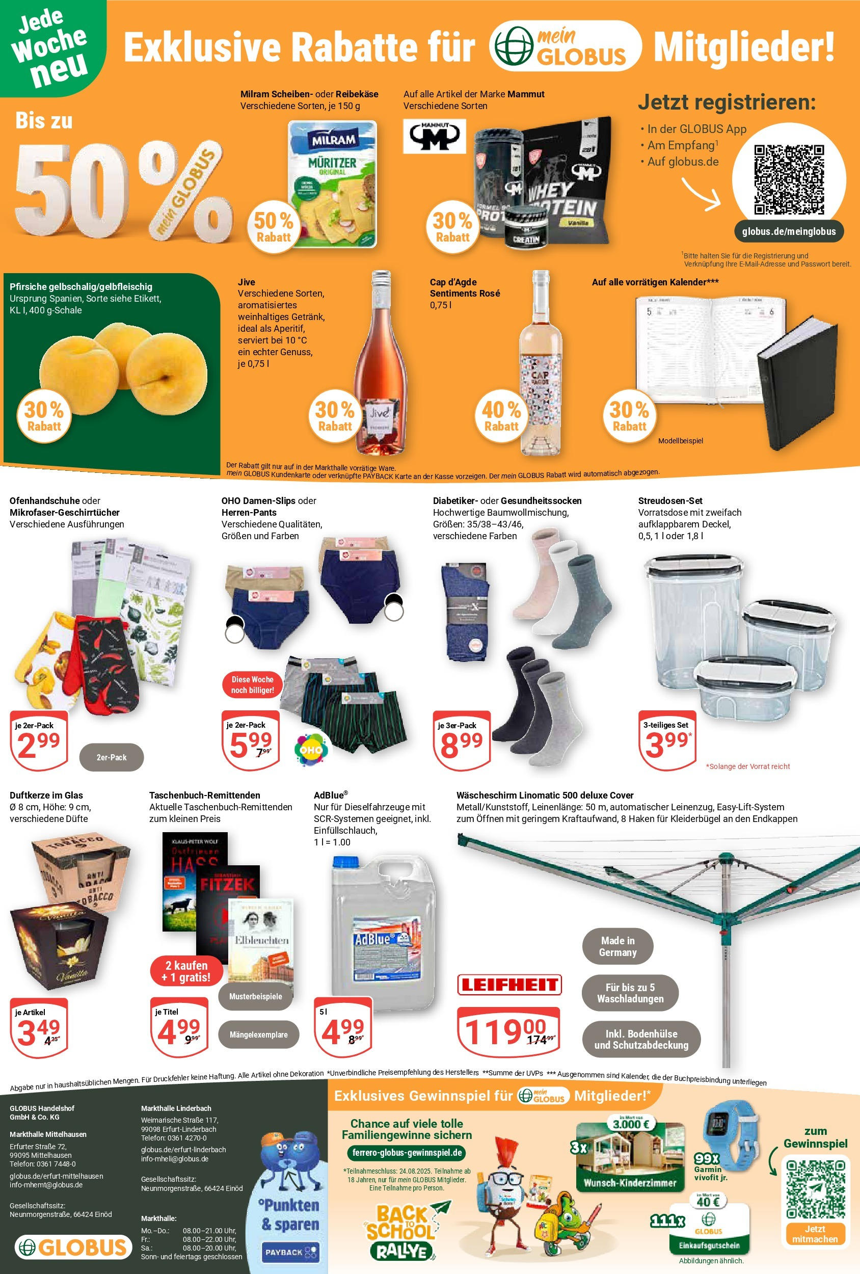 Globus prospekt Erfurt-Linderbach (ab 03.08.2025) » Angebote ab Montag | Seite: 33 | Produkte: Kleiderbügel, Milram, Reibekase, Telefon Globus prospekt Erfurt-Linderbach (ab 03.08.2025) » Angebote online | Seite: 33 | Produkte: Kleiderbügel, Milram, Reibekase, Telefon