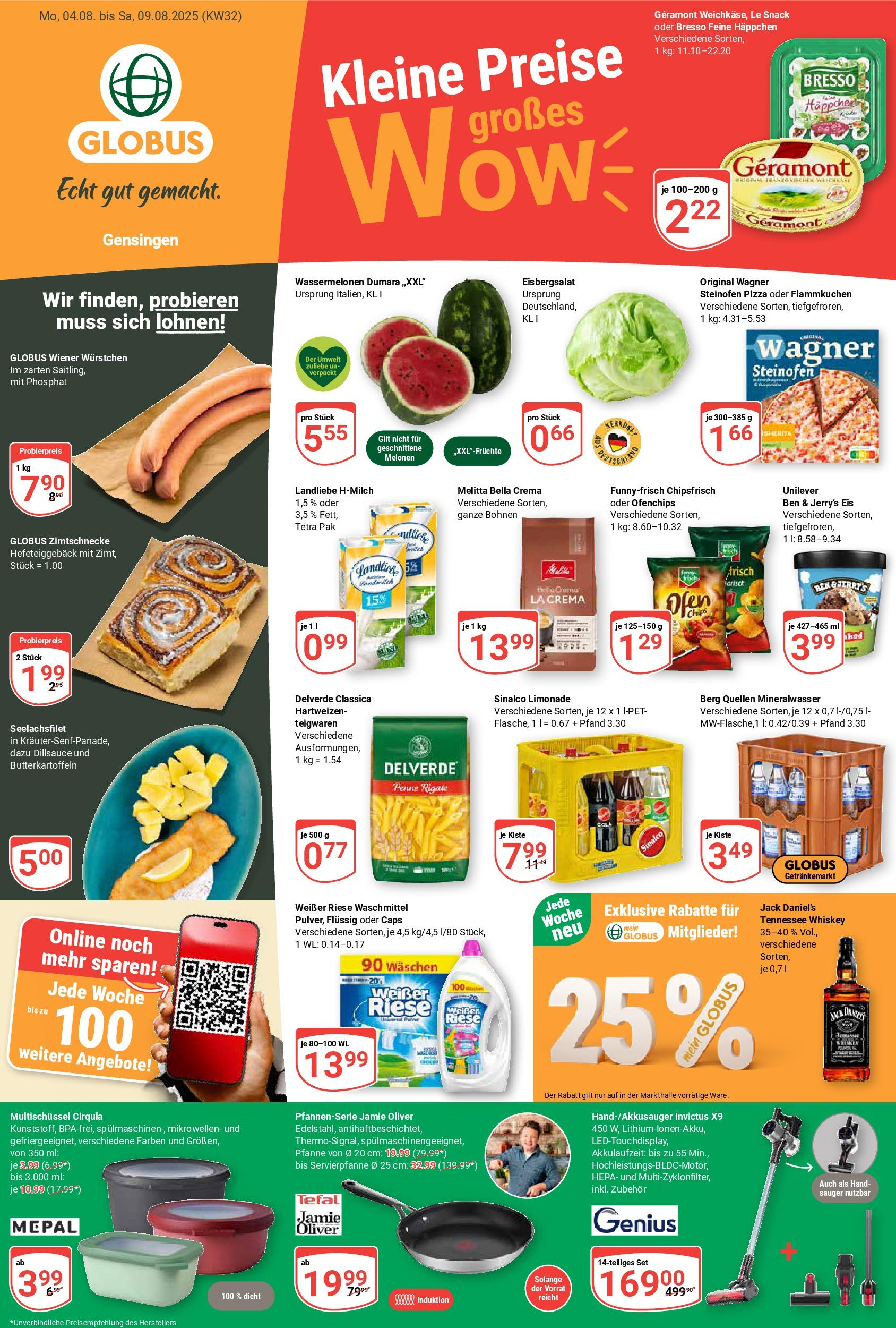 Globus prospekt Gensingen	 (ab 03.08.2025) » Angebote online | Seite: 1 | Produkte: Sinalco, Geramont, Limonade, Mineralwasser