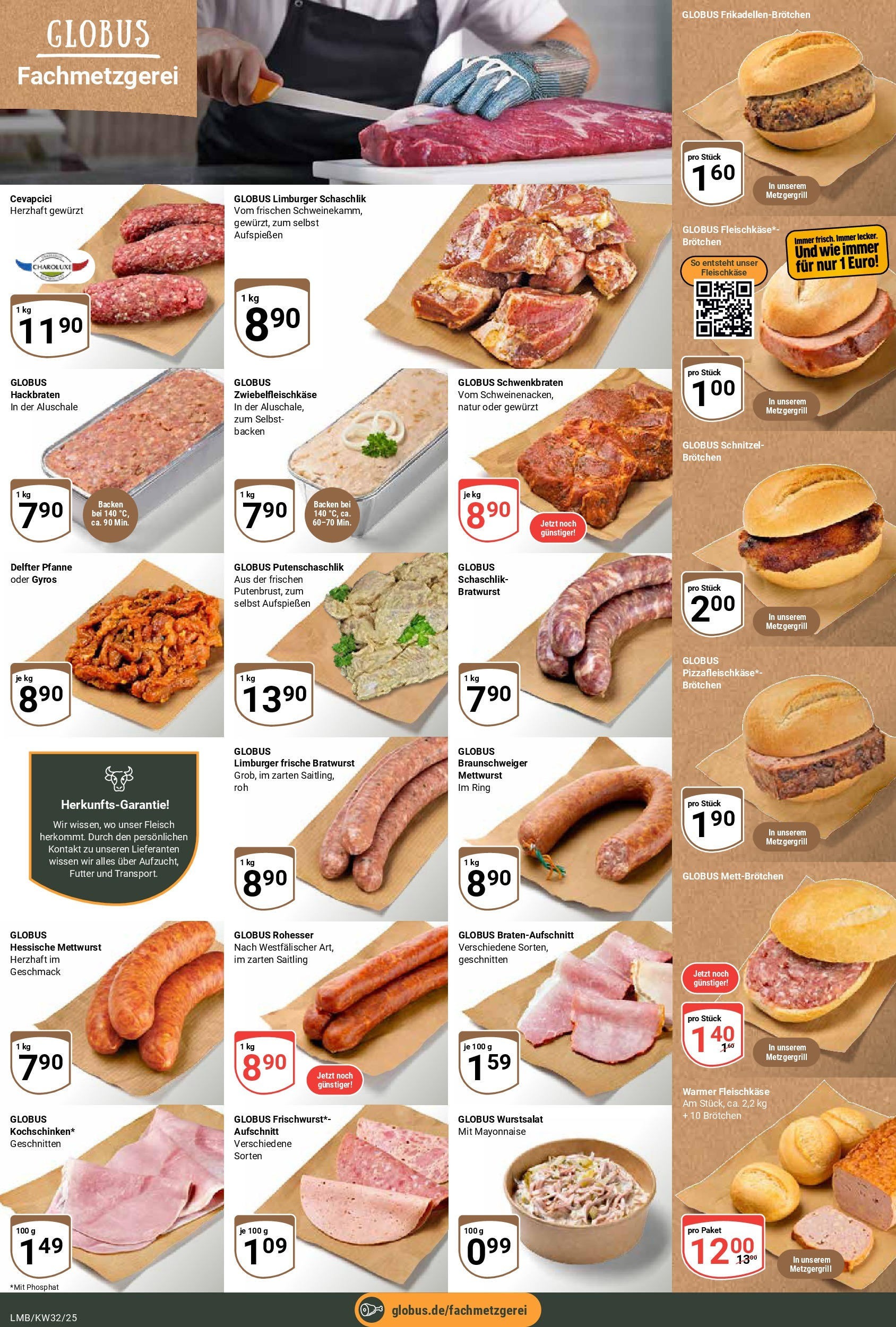 Globus prospekt Limburg	 (ab 03.08.2025) » Angebote online | Seite: 7 | Produkte: Bratwurst, Cevapcici, Mayonnaise, Fleisch
