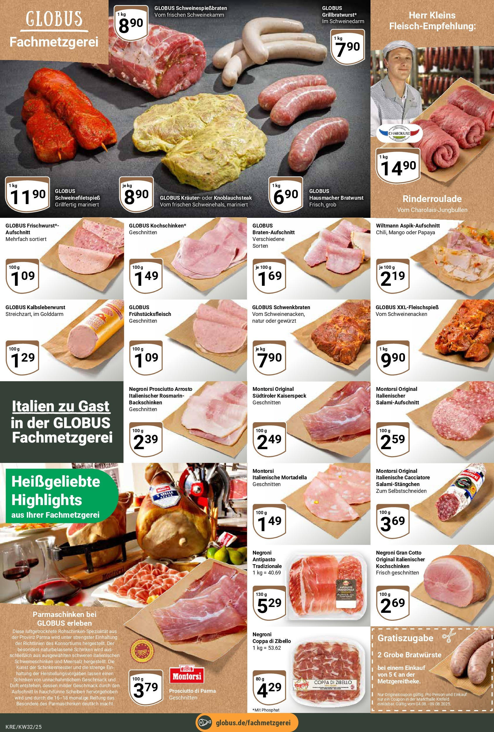 Globus prospekt Krefeld	 (ab 03.08.2025) » Angebote online | Seite: 11 | Produkte: Bratwurst, Duft, Mango, Schinken