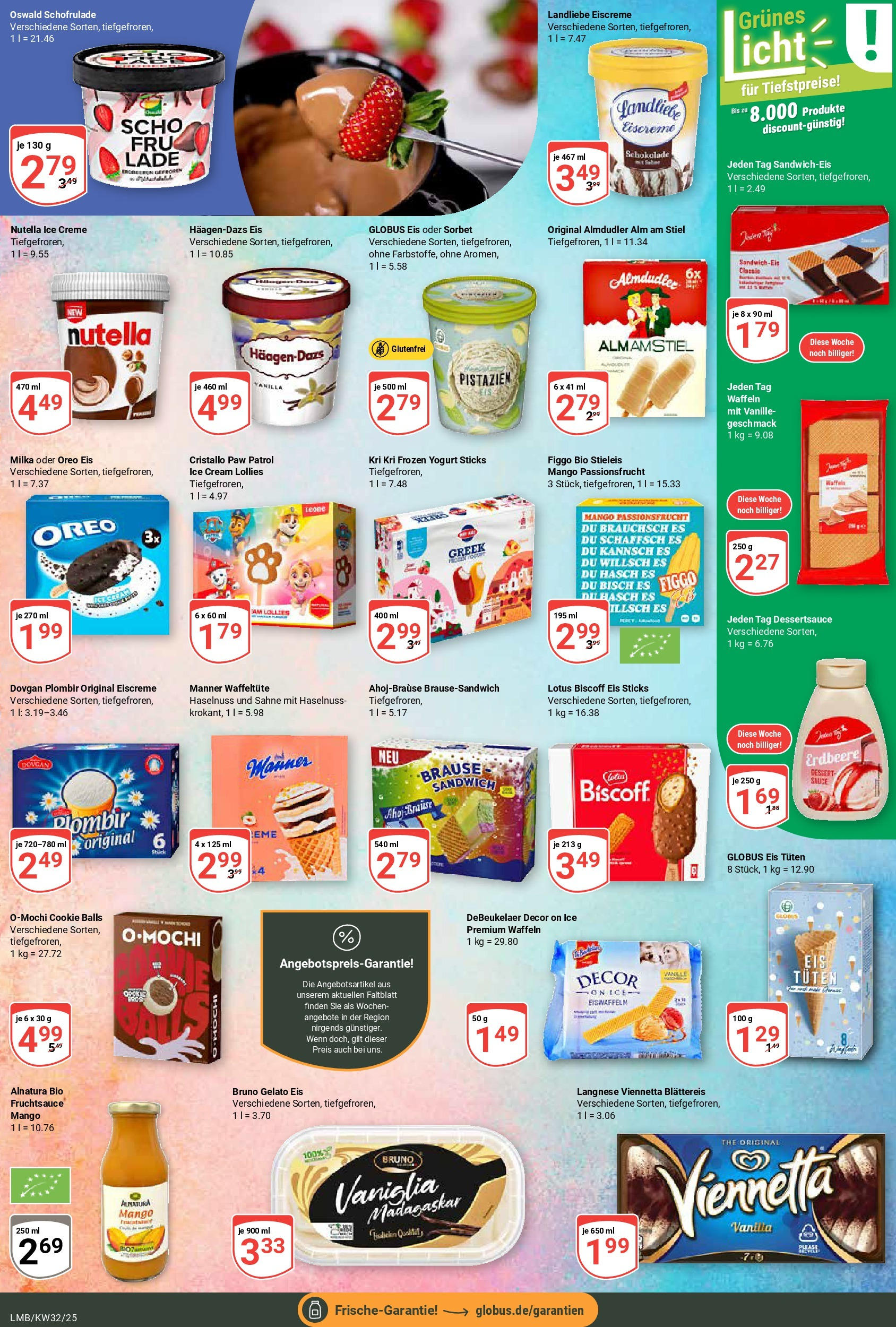 Globus prospekt Limburg	 (ab 03.08.2025) » Angebote online | Seite: 11 | Produkte: Schokolade, Waffeln, Mango, Eis