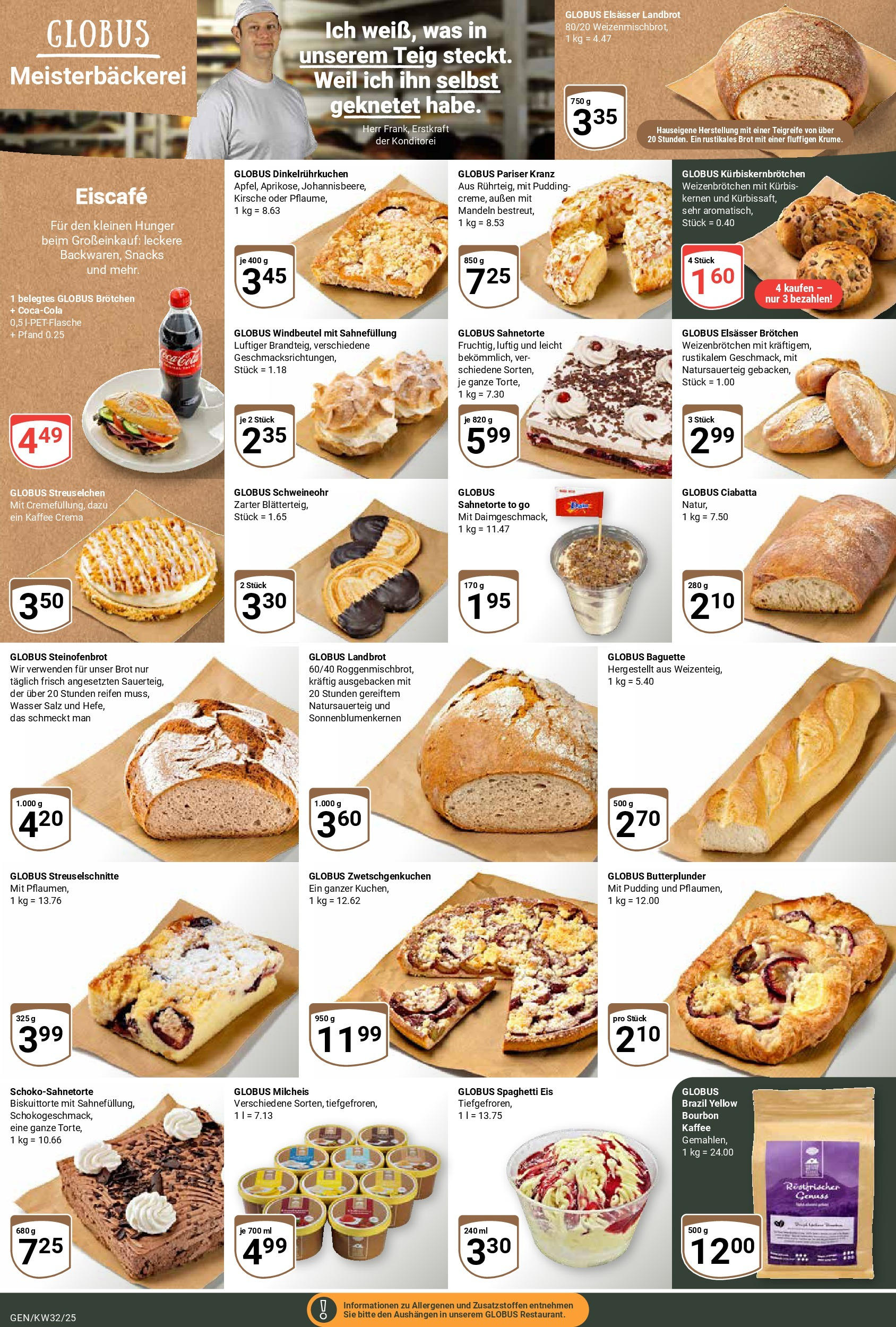 Globus prospekt Gensingen	 (ab 03.08.2025) » Angebote online | Seite: 8 | Produkte: Kaffee, Mandeln, Pudding, Kürbis