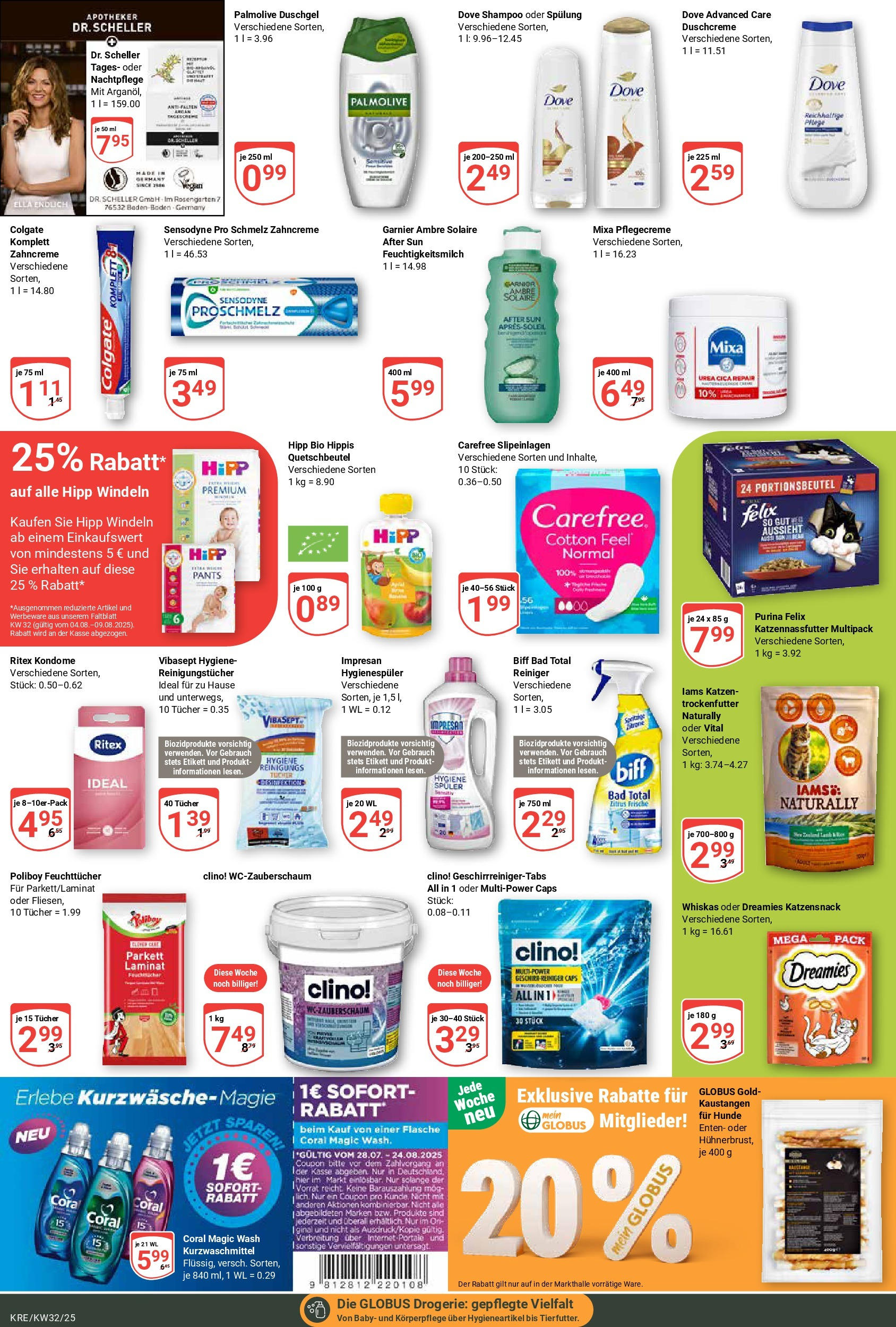 Globus prospekt Krefeld	 (ab 03.08.2025) » Angebote online | Seite: 24 | Produkte: Coral, Bad, After Sun, Whiskas