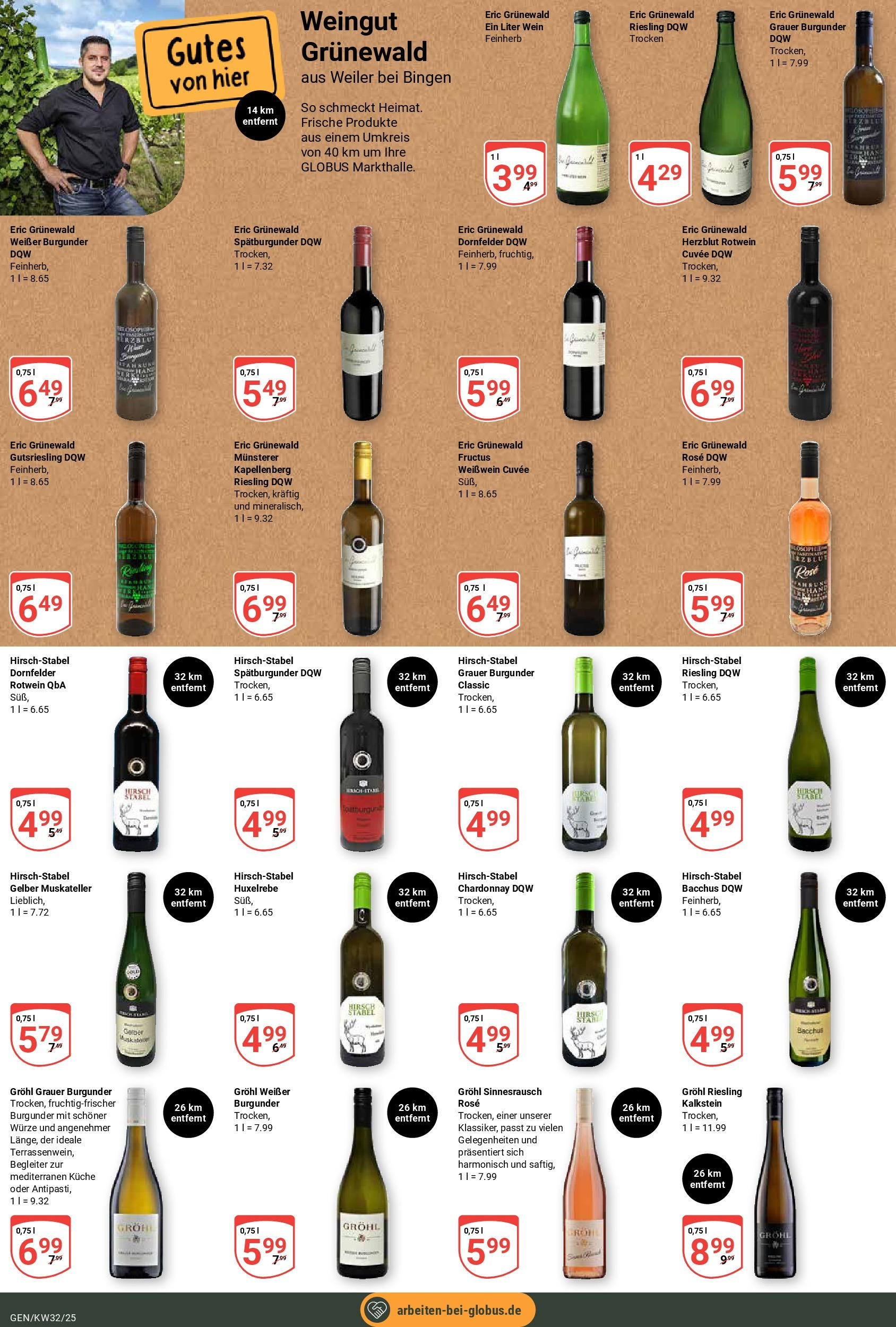 Globus prospekt Gensingen	 (ab 03.08.2025) » Angebote online | Seite: 23 | Produkte: Weißwein, Rotwein, Küche, Wein