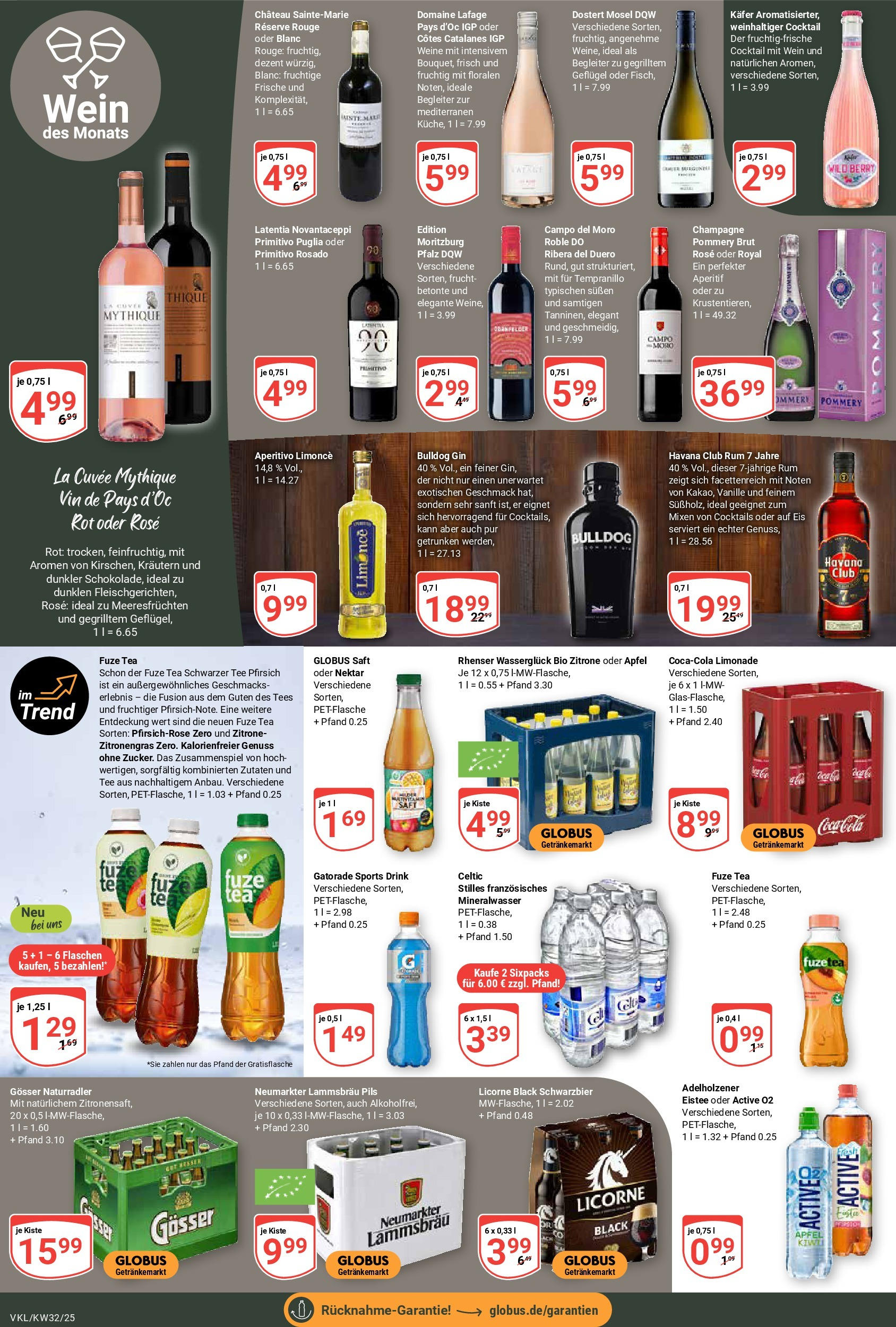 Globus prospekt Völklingen (ab 03.08.2025) » Angebote ab Montag | Seite: 17 | Produkte: Havana club, Limonade, Pfirsich, Saft Globus prospekt Völklingen (ab 03.08.2025) » Angebote online | Seite: 17 | Produkte: Havana club, Limonade, Pfirsich, Saft