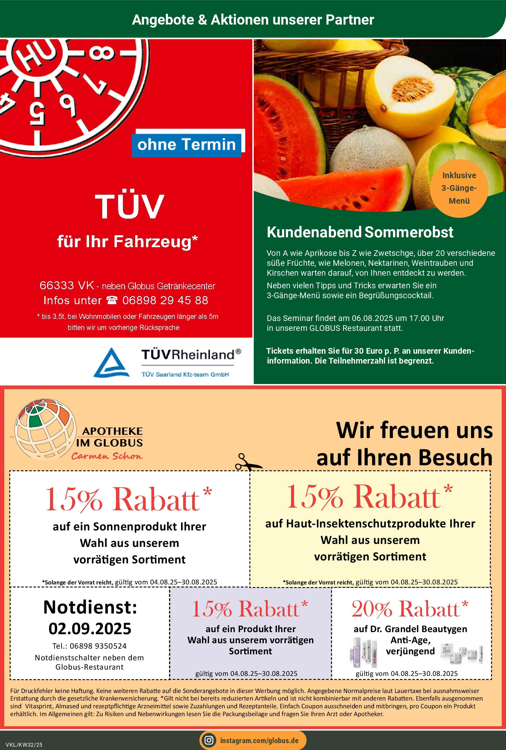 Globus prospekt Völklingen (ab 03.08.2025) » Angebote ab Montag | Seite: 28 | Produkte: Kirschen, Weintrauben, Uhr Globus prospekt Völklingen (ab 03.08.2025) » Angebote online | Seite: 28 | Produkte: Kirschen, Weintrauben, Uhr