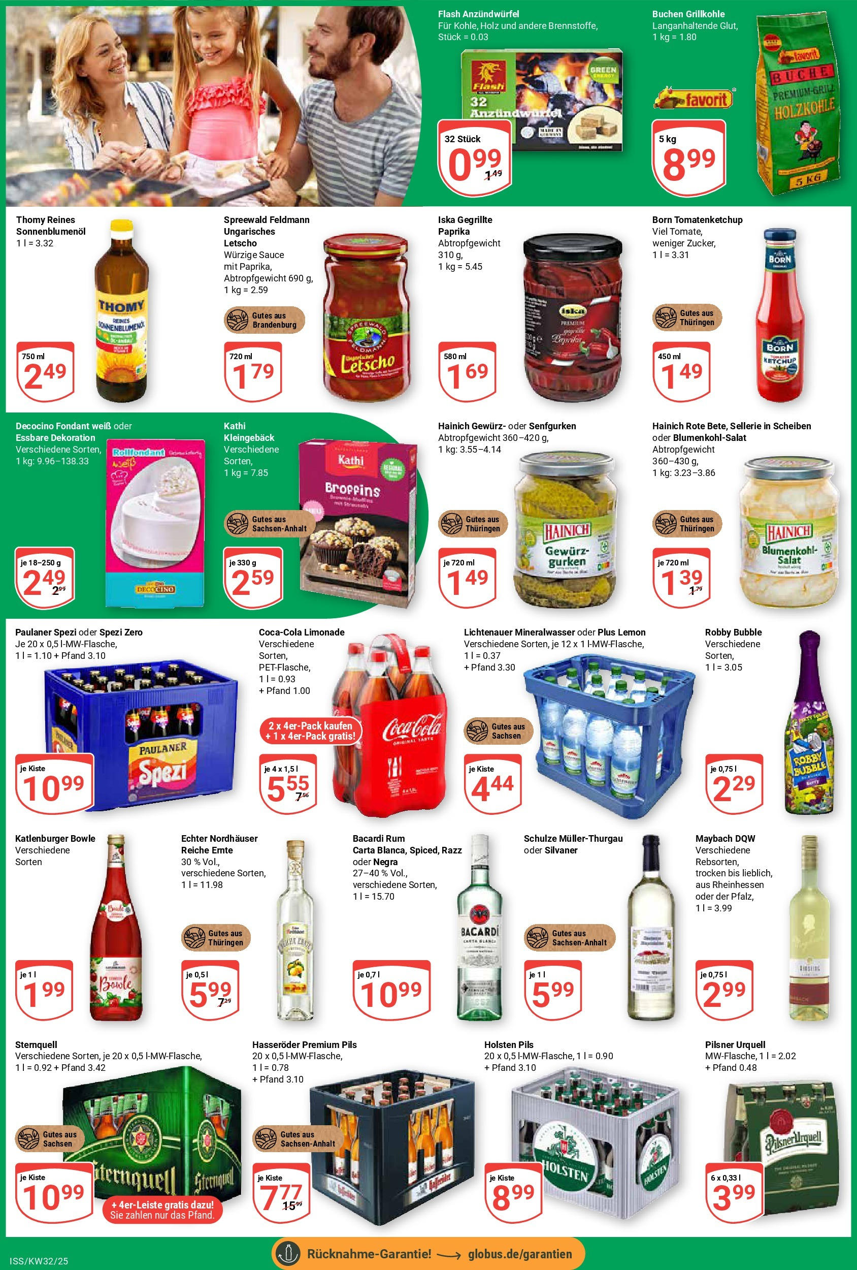 Globus prospekt Isserstedt	 (ab 03.08.2025) » Angebote online | Seite: 6 | Produkte: Bacardi, Hasseröder, Gurken, Salat