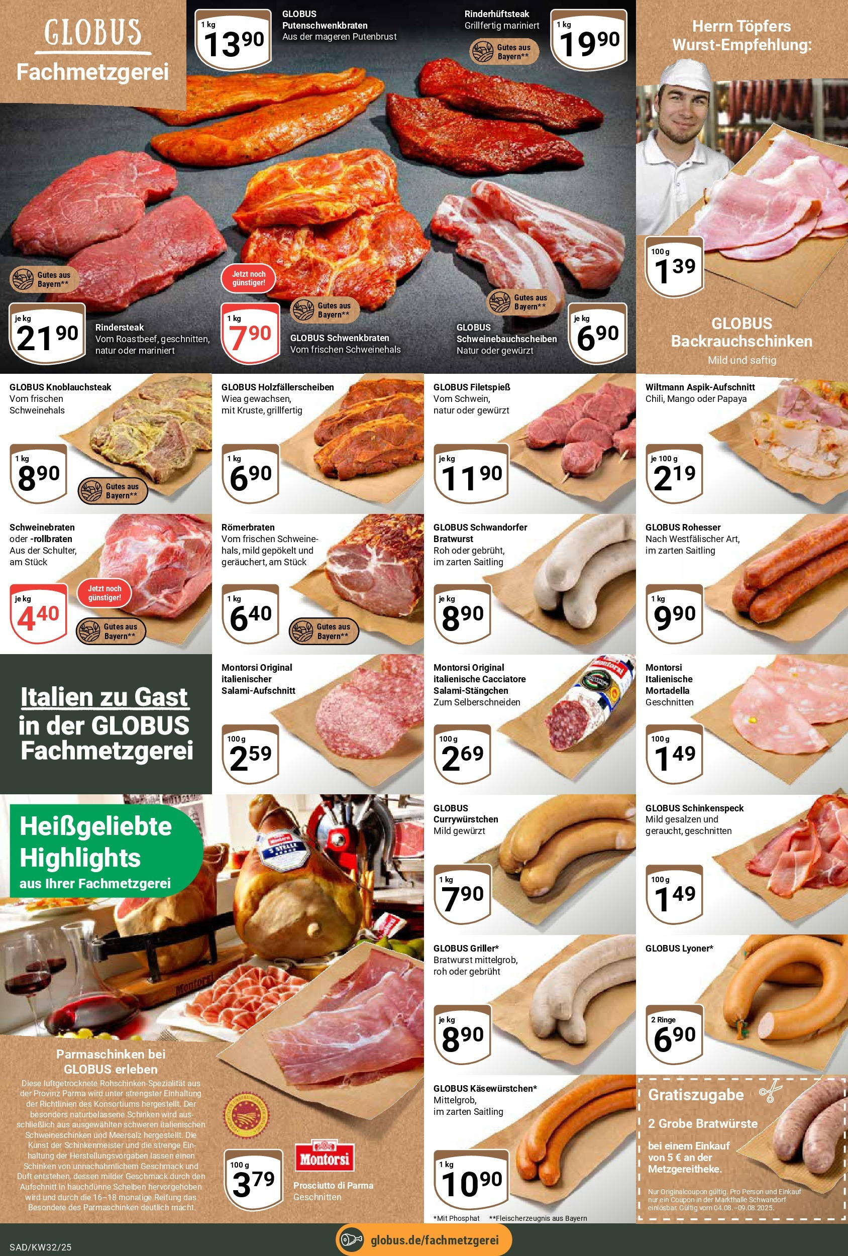 Globus prospekt Schwandorf	 (ab 03.08.2025) » Angebote online | Seite: 6 | Produkte: Bratwurst, Duft, Mango, Schinken