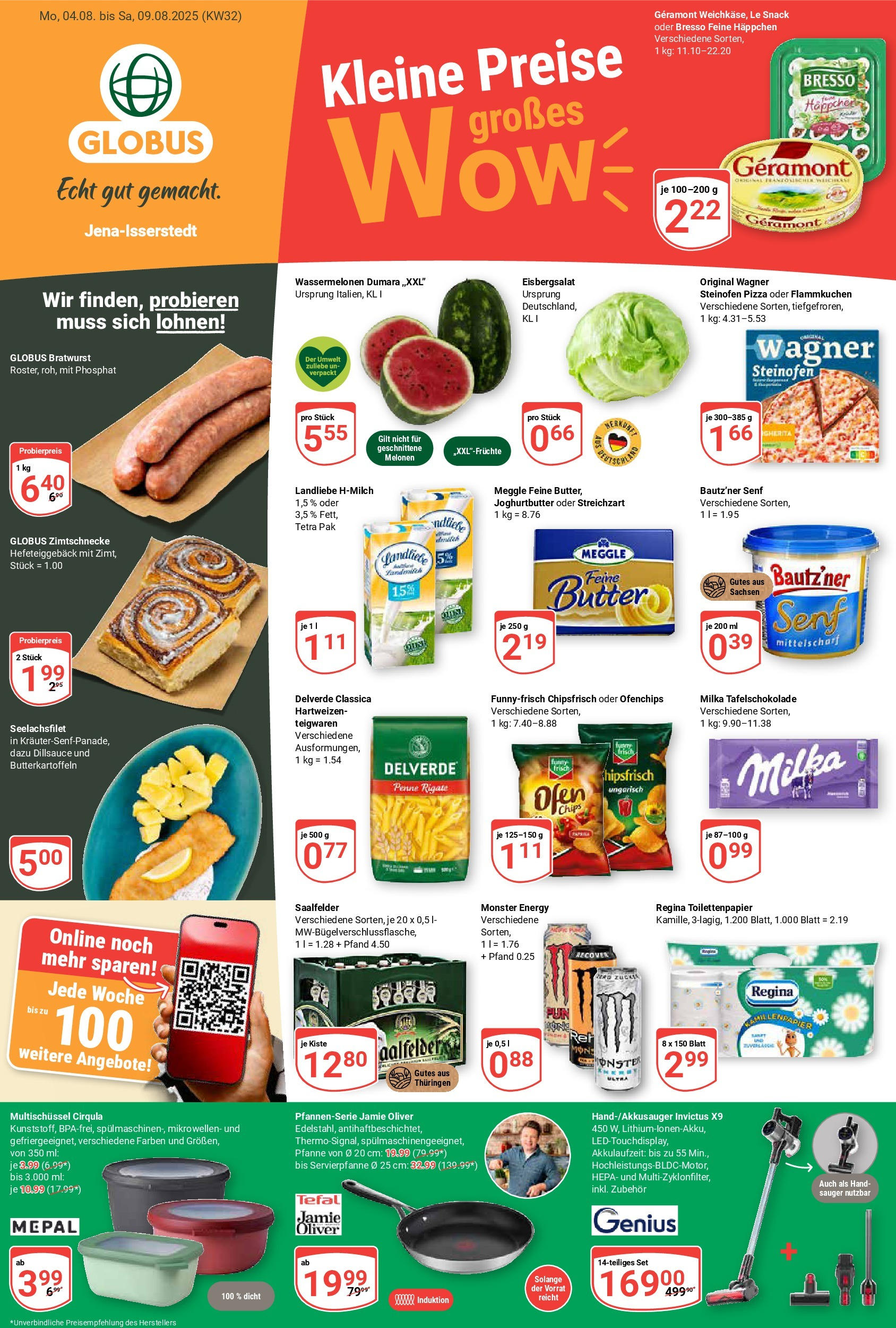 Globus prospekt Isserstedt	 (ab 03.08.2025) » Angebote online | Seite: 7 | Produkte: Energy, Eisbergsalat, Milka, Pizza
