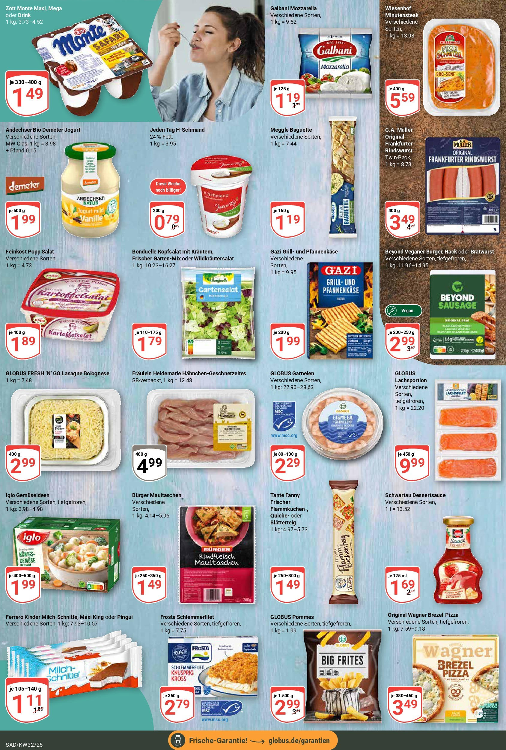 Globus prospekt Schwandorf	 (ab 03.08.2025) » Angebote online | Seite: 9 | Produkte: Grill, Iglo, Bratwurst, Maultaschen